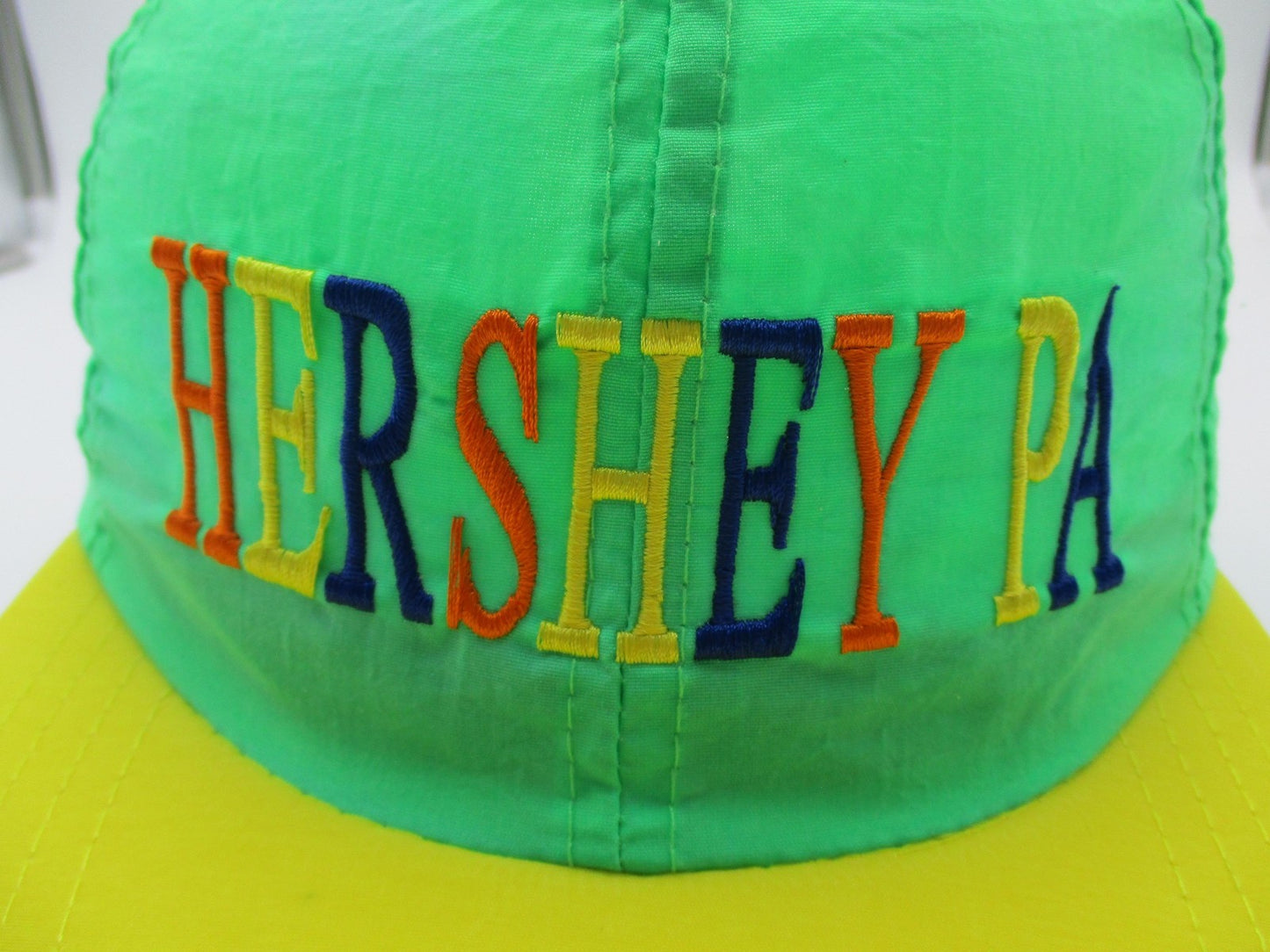 Hershey PA Hat Cap Snap Back Mens One Size Green Yellow Nylon Embroidered J Hats4