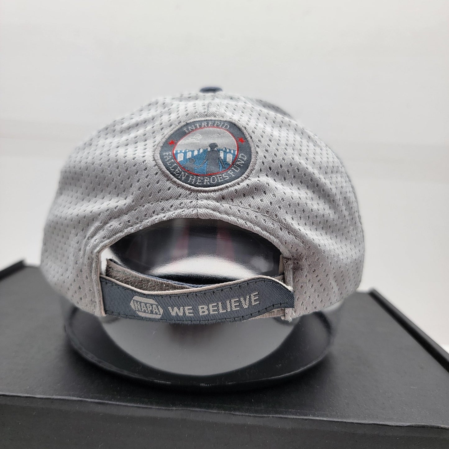 NAPA USA Hat Cap Strap Back Blue Gray Mesh Embroidered Trucker Patriotic Mens4