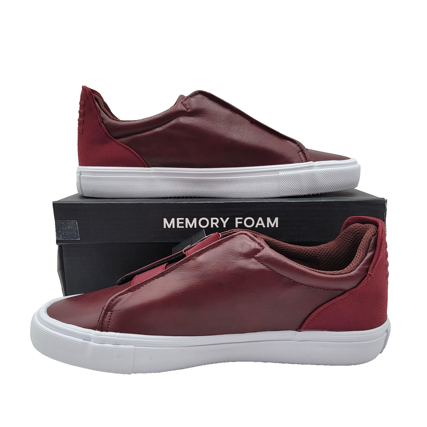 London Fog Shoes Mens Size 10M Red Cabernet Francis Slip On Memory Foam Comfort1