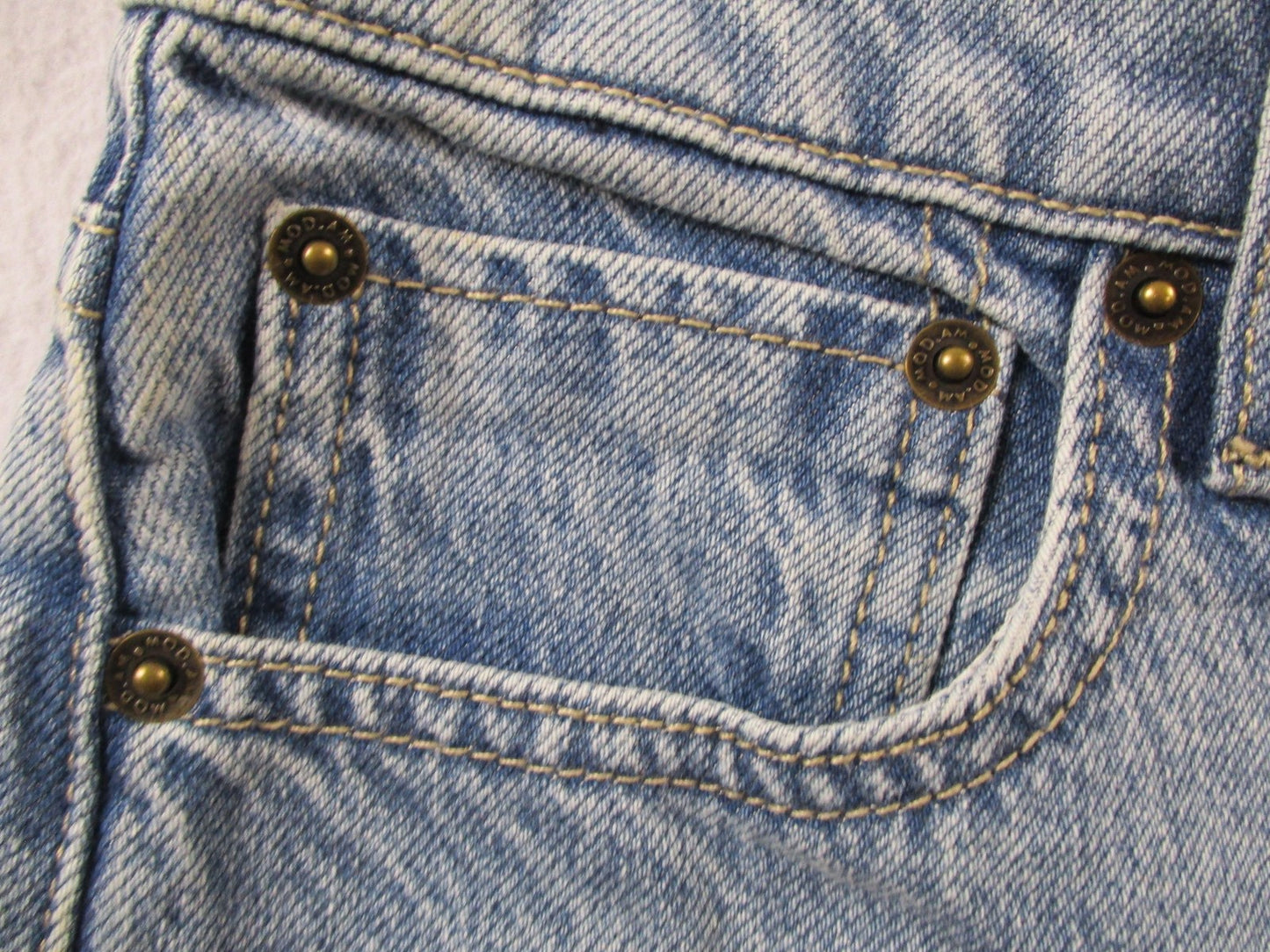 Modern American Jackson Cuff Jeans Womens 26 Smokey Blue High Rise Straight 14705