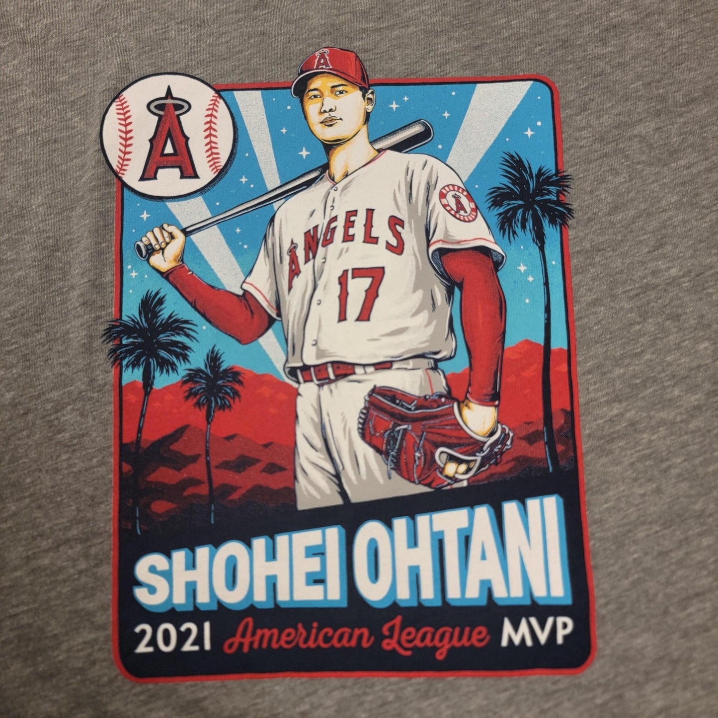 Los Angeles Angels Shirt Women Lg Gray MLB Baseball Shohei Ohtani New Era