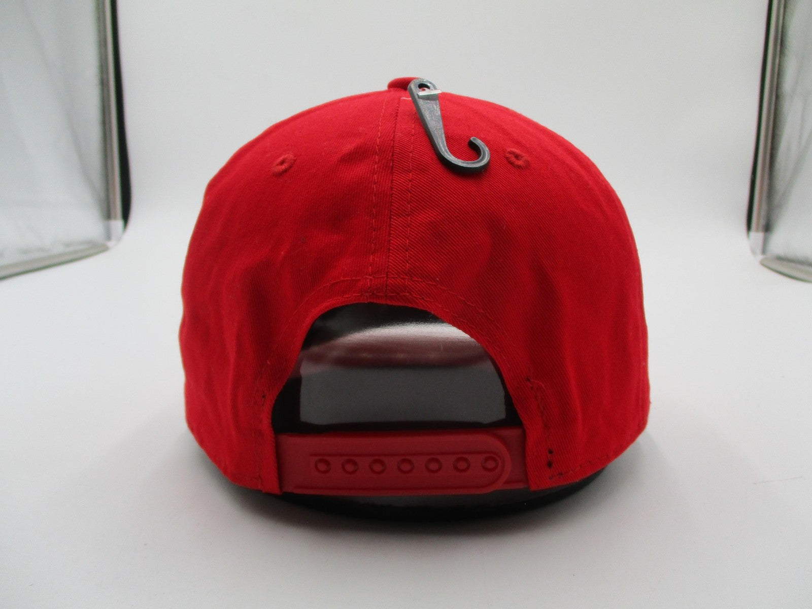 Hustle Blessed Hat Cap Snap Back Mens One Size Red Gothic Script Embroidered7