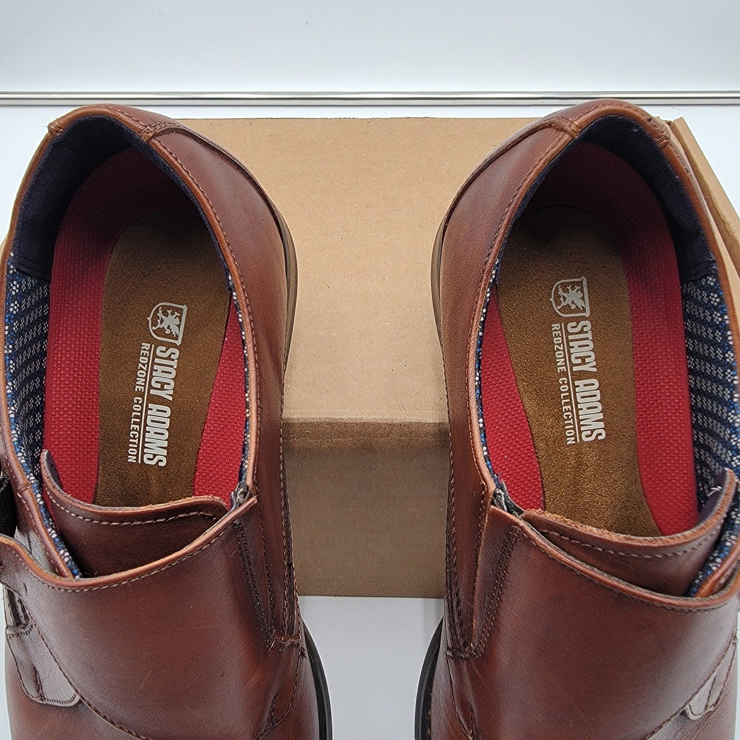 Stacy Adams Karcher Monk Strap Plain Toe  Mens Brown Shoes 25590221 Sz 9.5W3