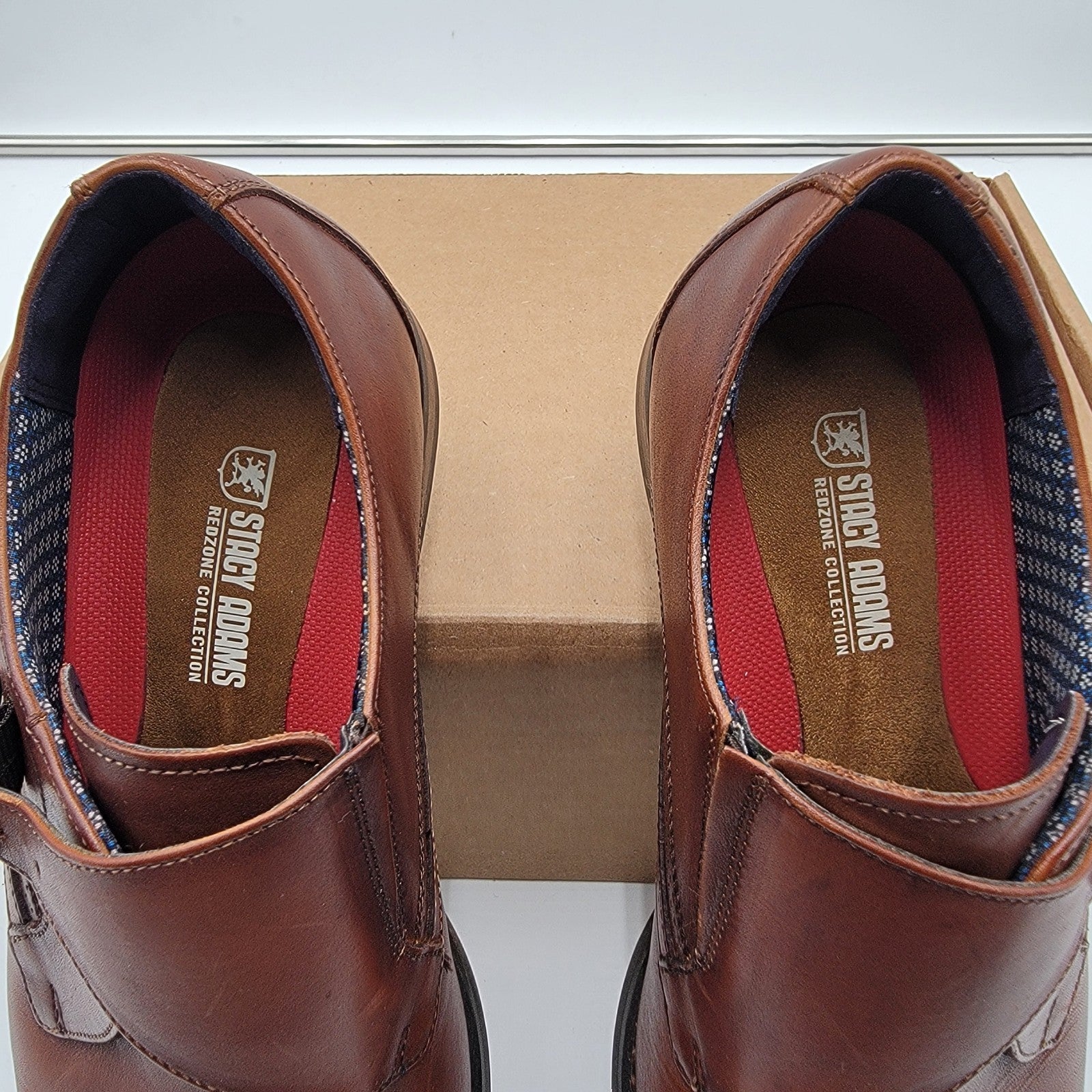 Stacy Adams Karcher Monk Strap Plain Toe  Mens Brown Shoes 25590221 Sz 9.5W3