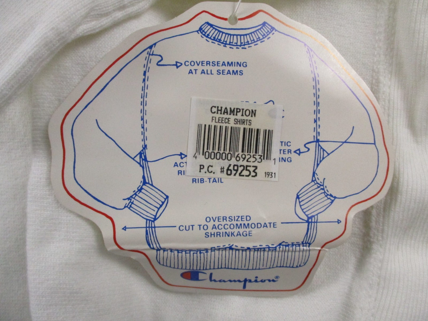 Champion Reverse Weave Crewneck Sweatshirt Vintage 1990s White XXL NWT Made USA5