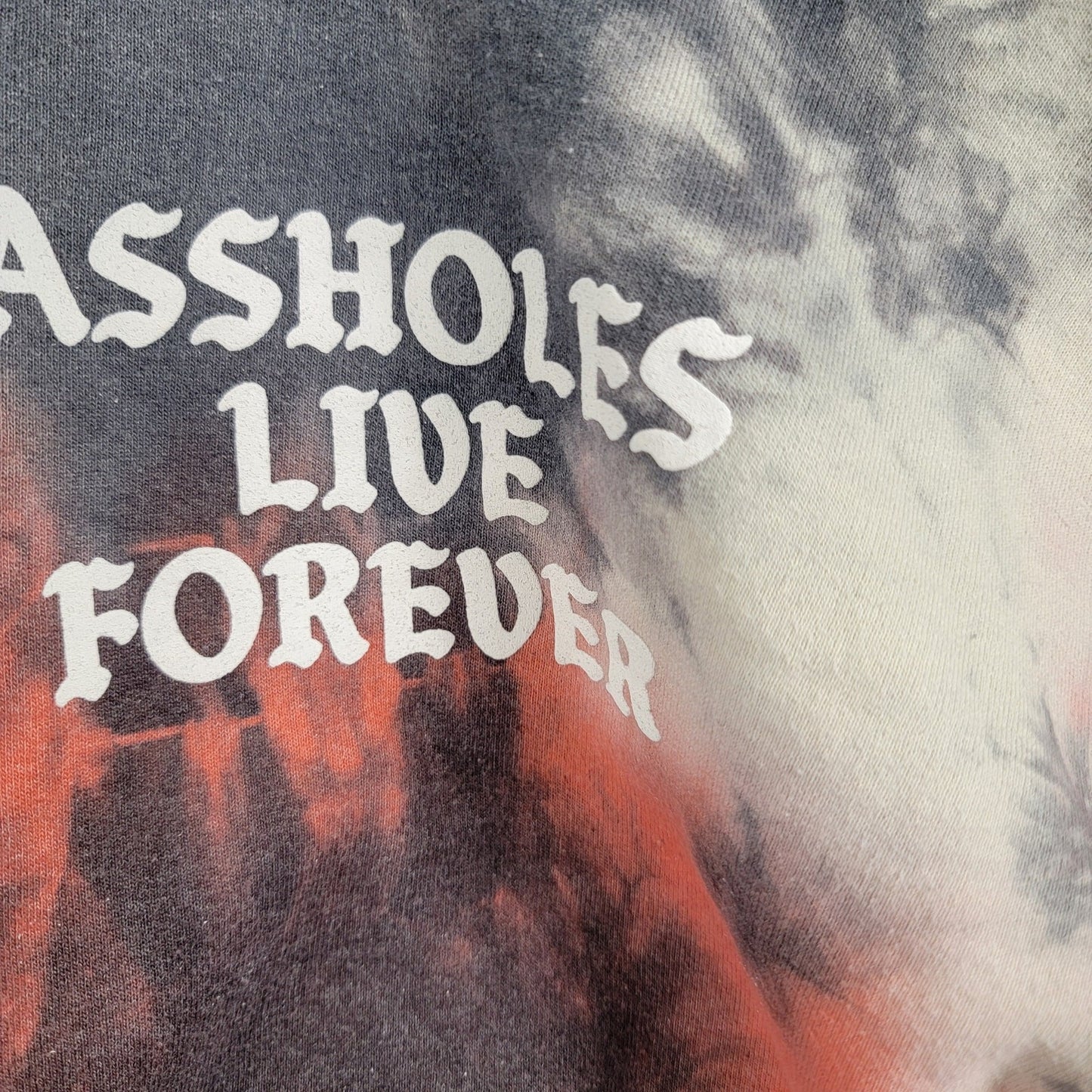 AHoles Live Forever MultiColor TieDye Pullover Hoodie Sz XL