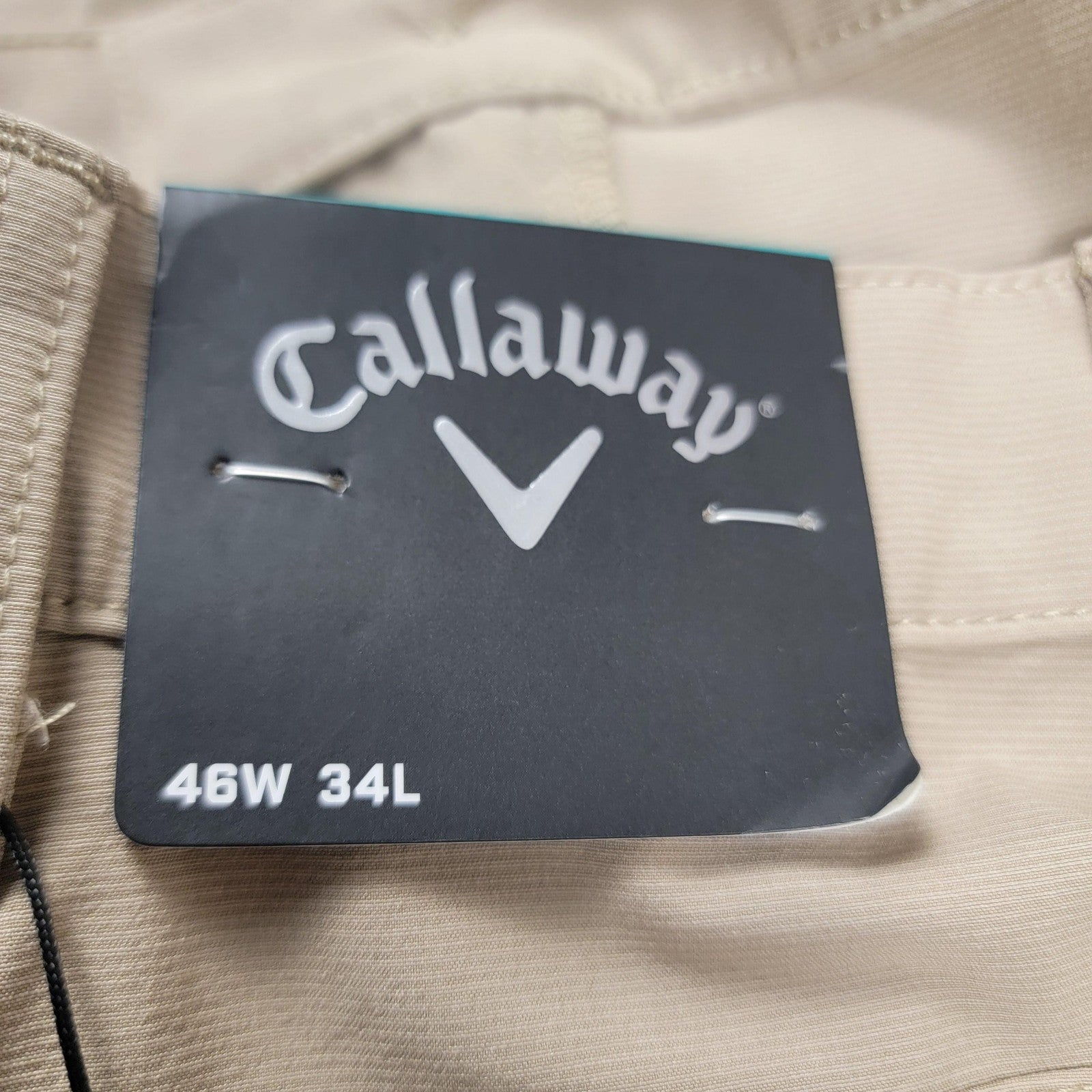 Callaway Pants Men 46x34 Khaki Golf OptiDri Stretch Lightweight Performance 9893