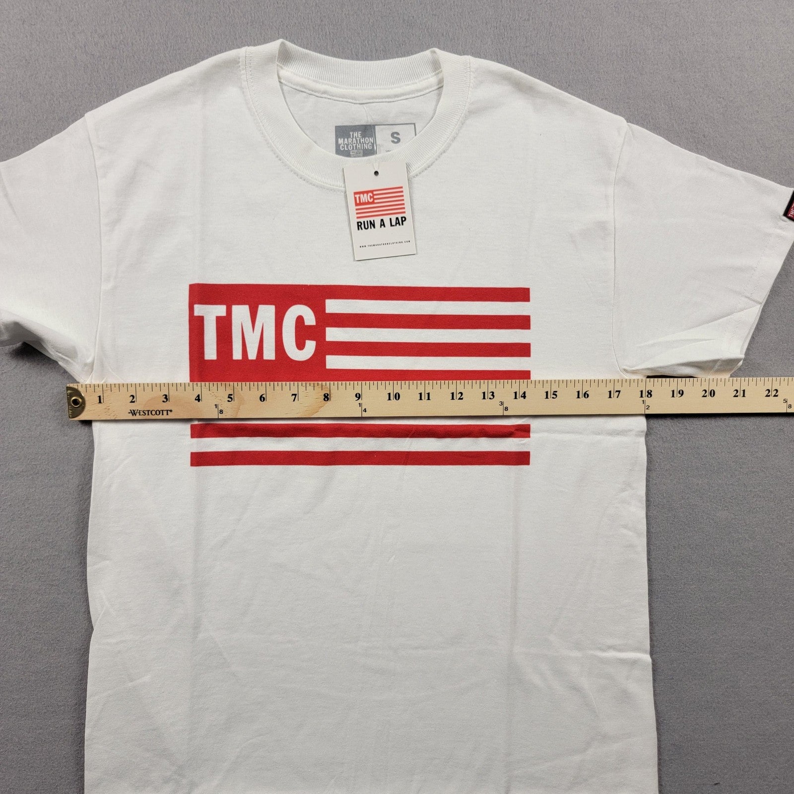 The Marathon Clothing TMC Shirt Mens Small White Graphic Tee Logo Run A Lap6