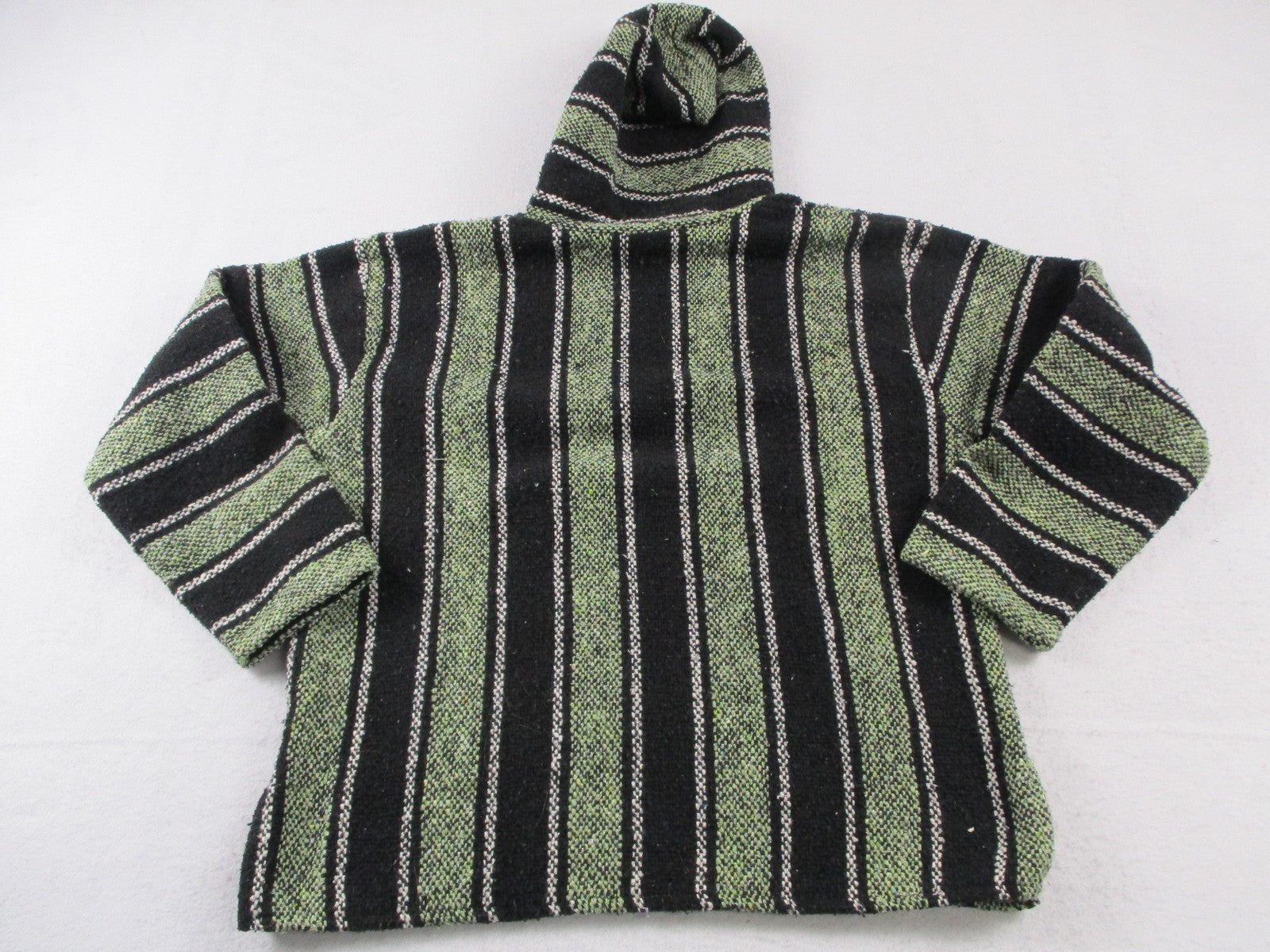 Sunspecs Hoodie Mens Medium Green Black Striped Pullover Knit Baja Pocket1