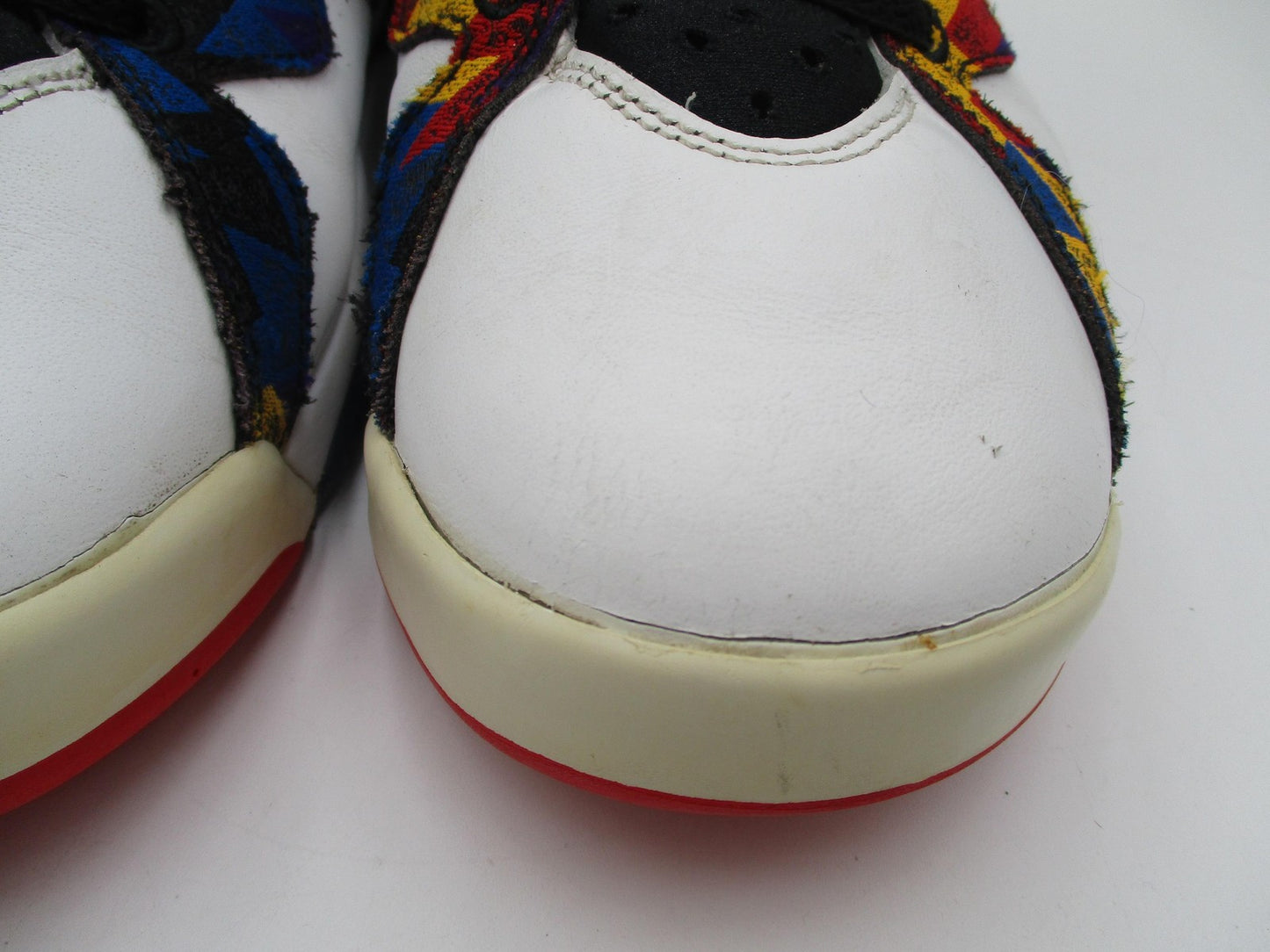 Nike Air Jordan 7 Retro Shoes Mens White Multicolor Sweater Nothing But Net 1J55