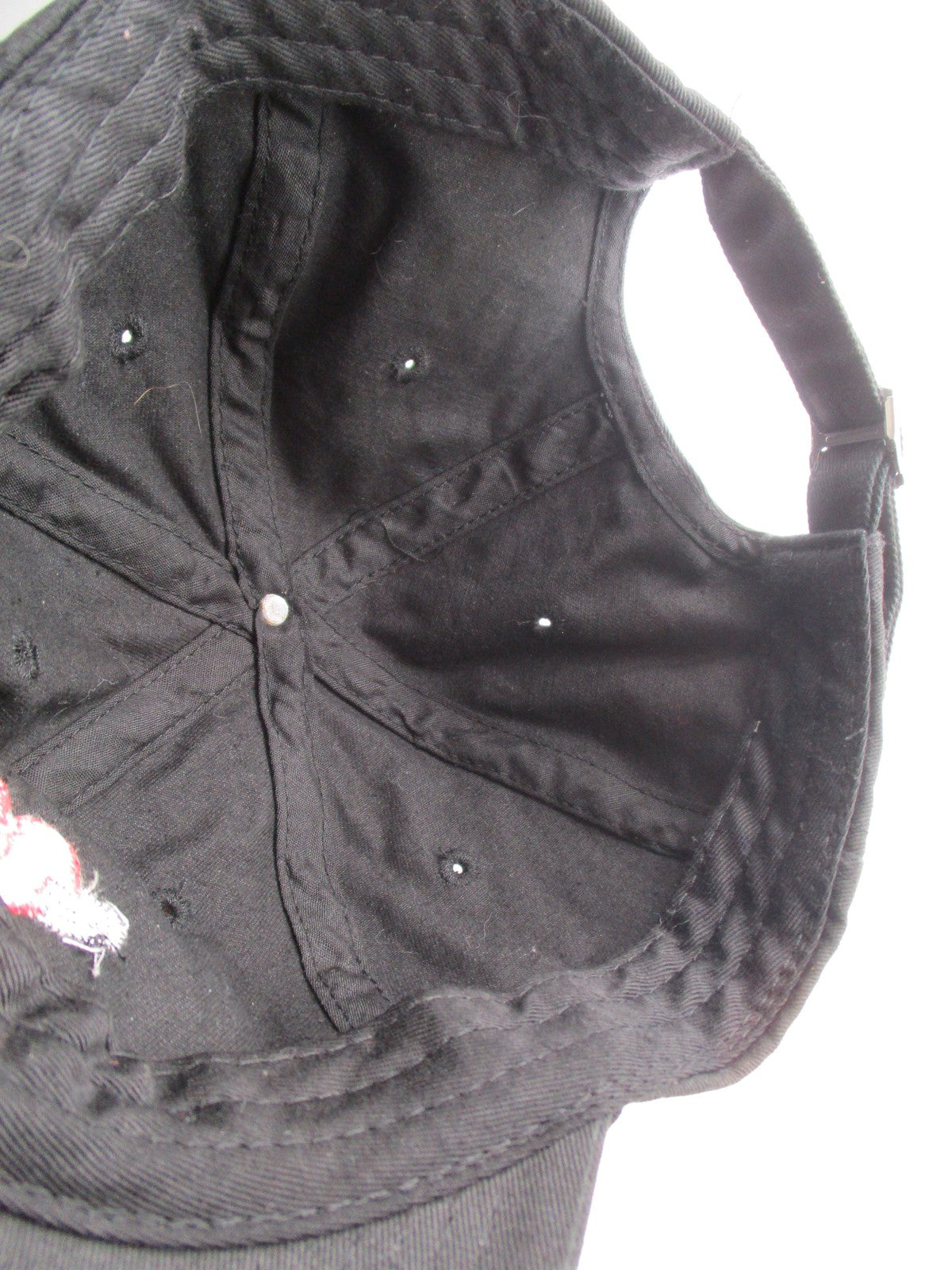 Broken Heart Hat Cap Strap Back Mens One Size Black Cotton Embroidered Dad9