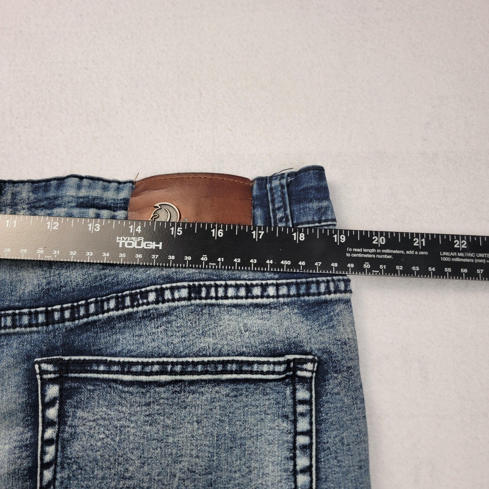 Argonaut Jeans Mens 42x32 Light Wash Ultra Slim Distressed Denim Pants