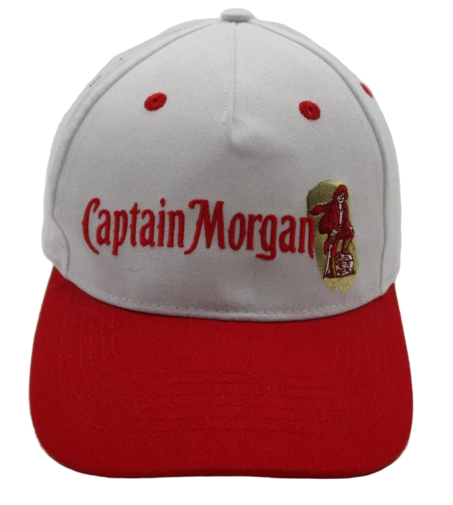 Captain Morgan White Red Adjustable Snapback Hat One Size Rum Distillery Cap0