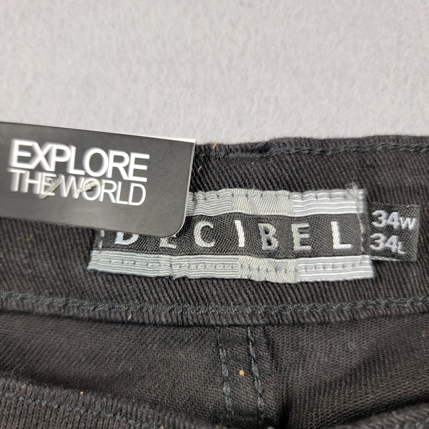 Decibel Cargo Pants Mens 34x34 Black Streetwear Multi Pocket Utility New Tag 9183