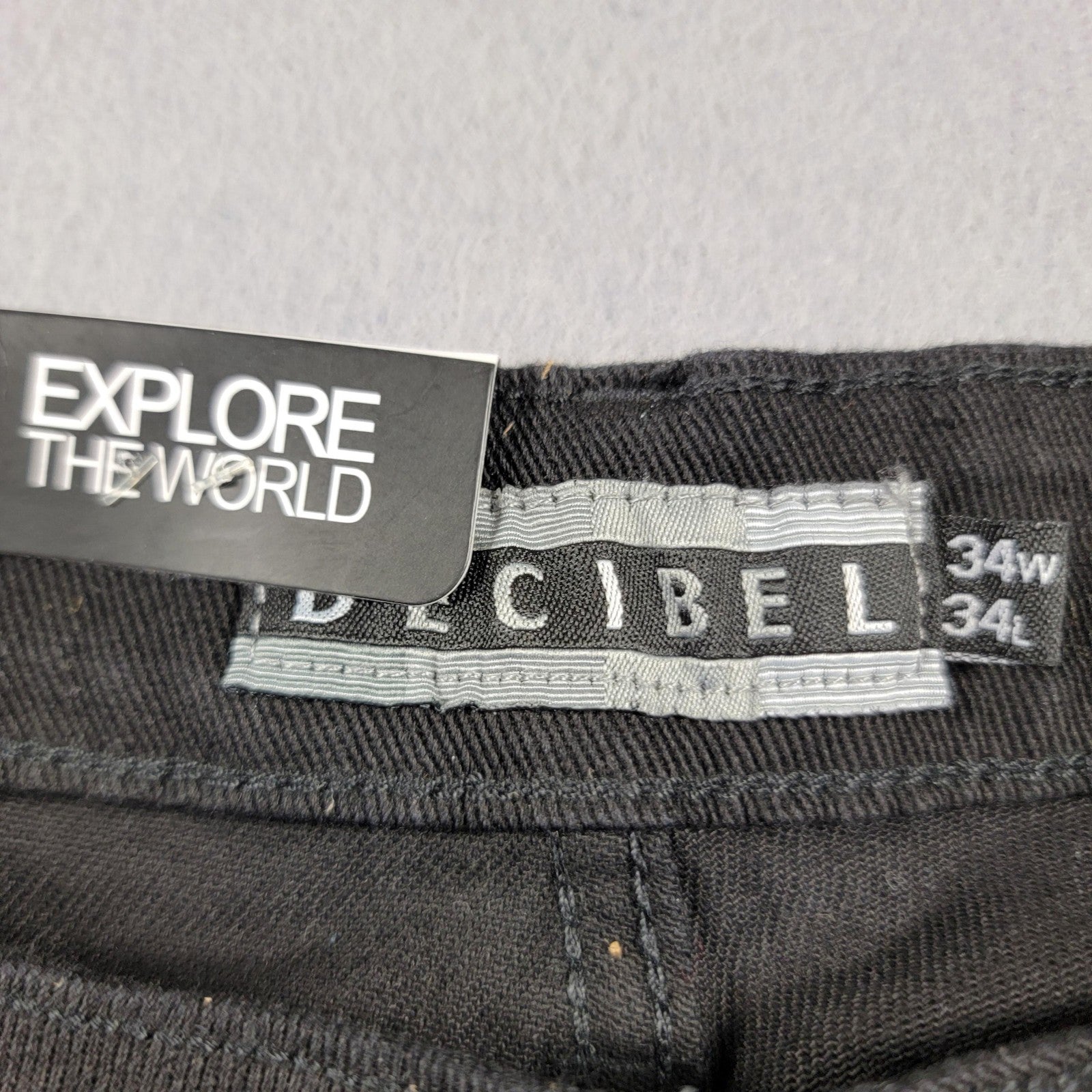 Decibel Cargo Pants Mens 34x34 Black Streetwear Multi Pocket Utility New Tag 9183