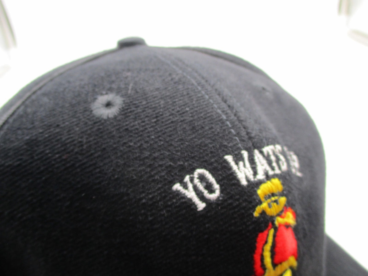 Yo Lid Hat Cap Snap Back Mens One Size Black Yo Wats Up Cartoon Embroidered7