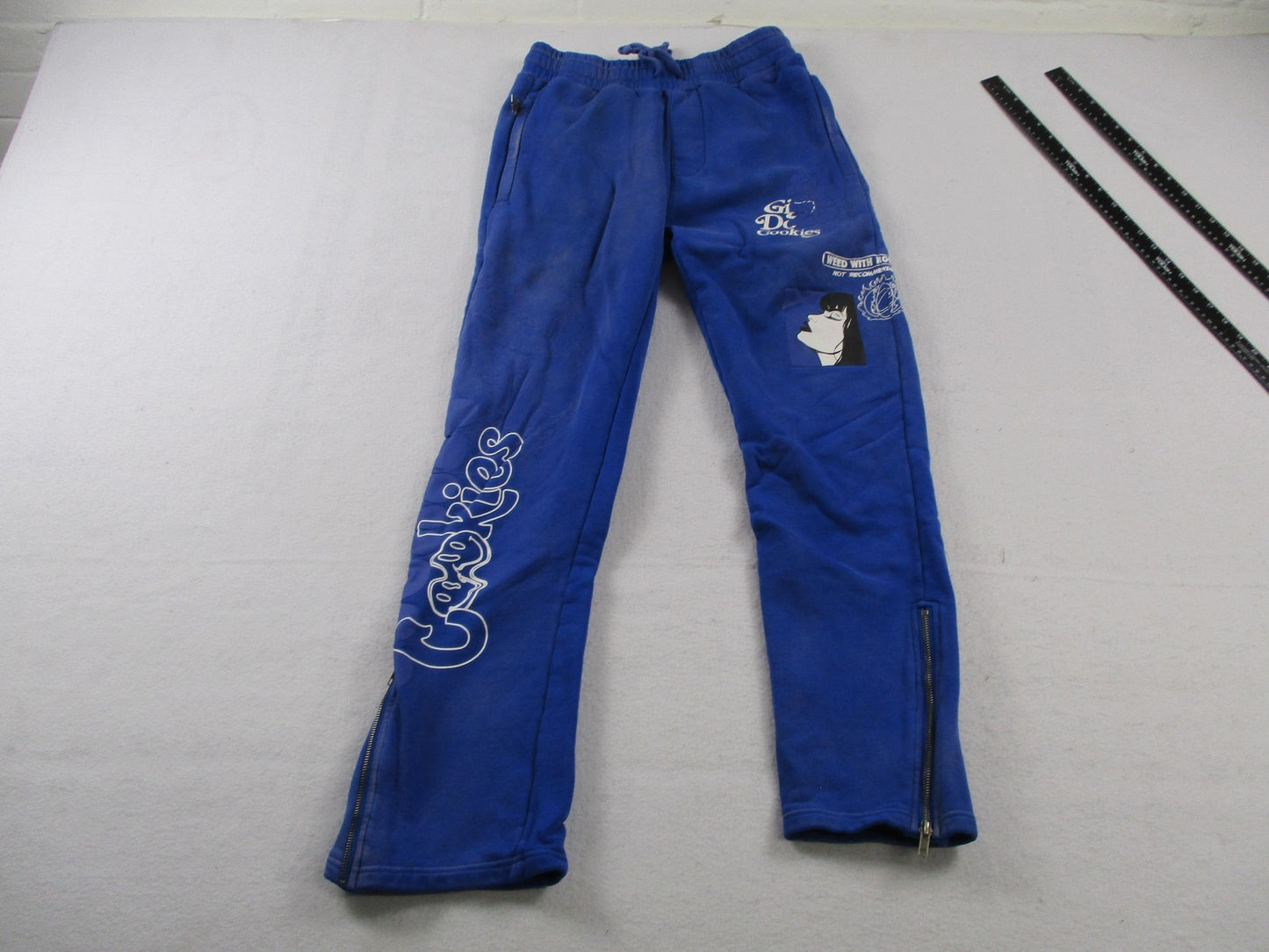 Cookies Sweatsuit Set Mens Medium Blue Weed Graphic T-Shirt Track Pants 420 167610