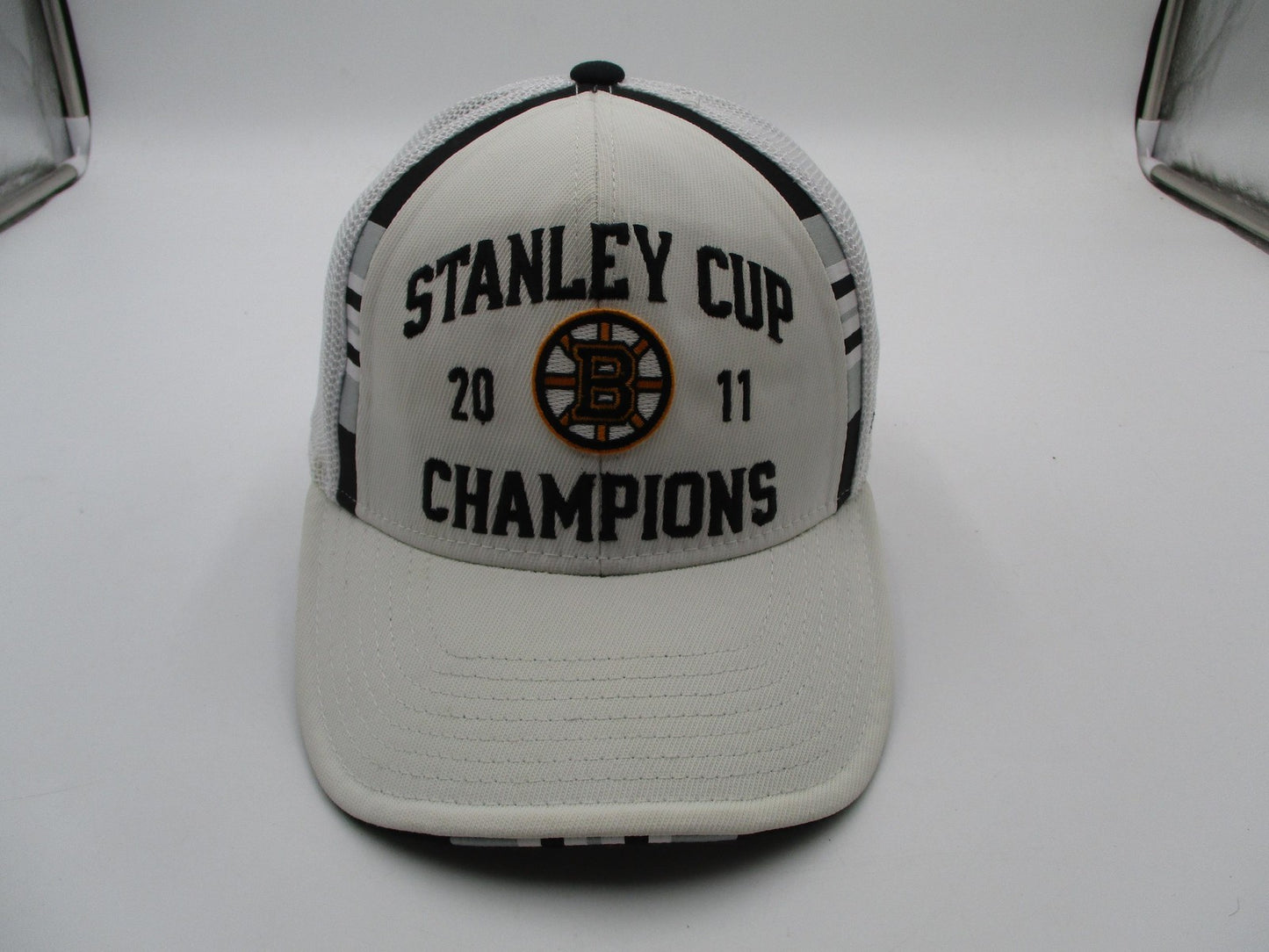 Boston Bruins Hat Cap Fitted One Size White NHL Hockey Mens Stanley Cup Reebok0