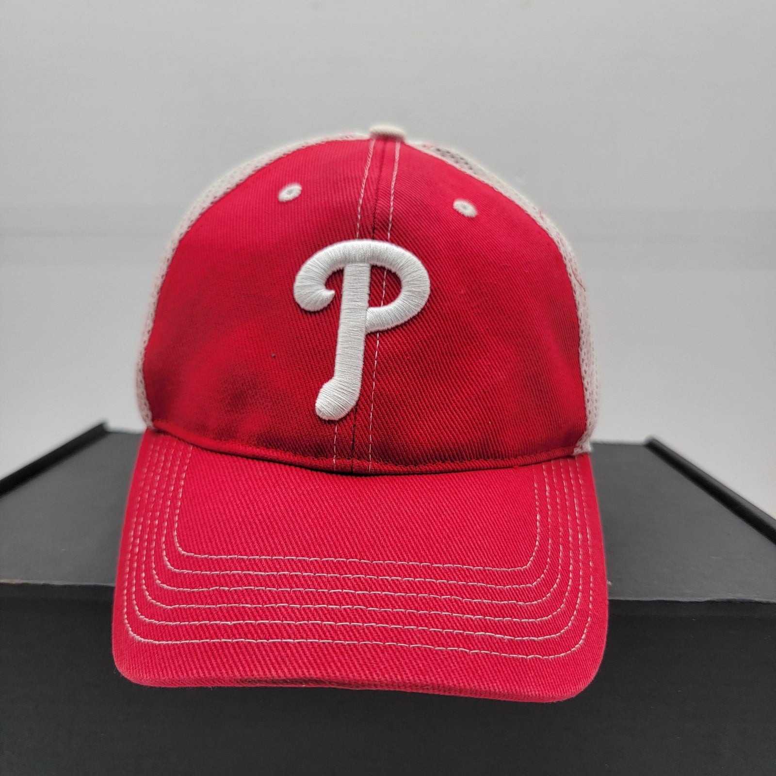 Vintage Philadelphia Phillies Hat Cap Strap Back MLB Baseball Trucker Mens 90s1