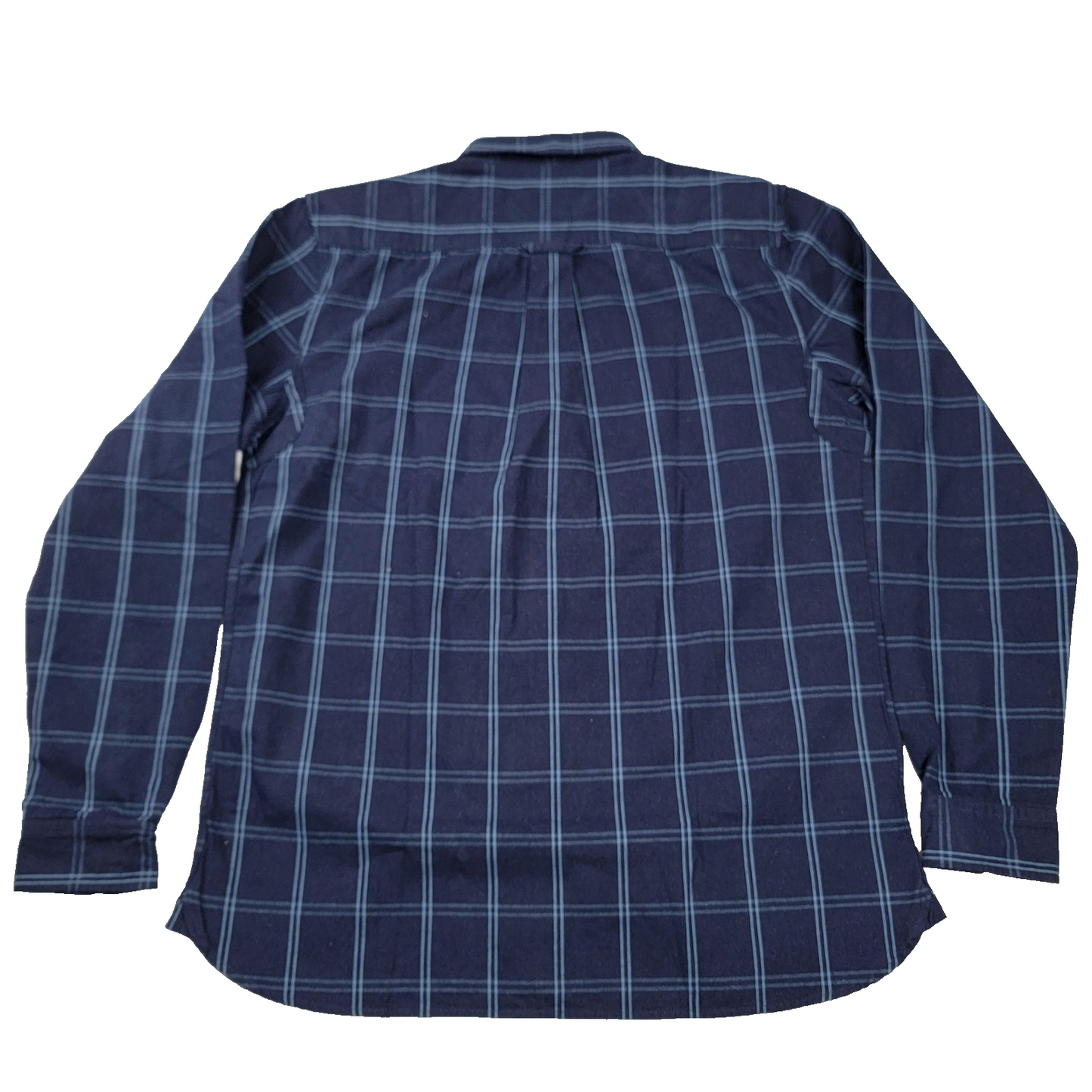 DQM New York Shirt Mens Large Blue Plaid Button Down Long Sleeve Casual Cotton1