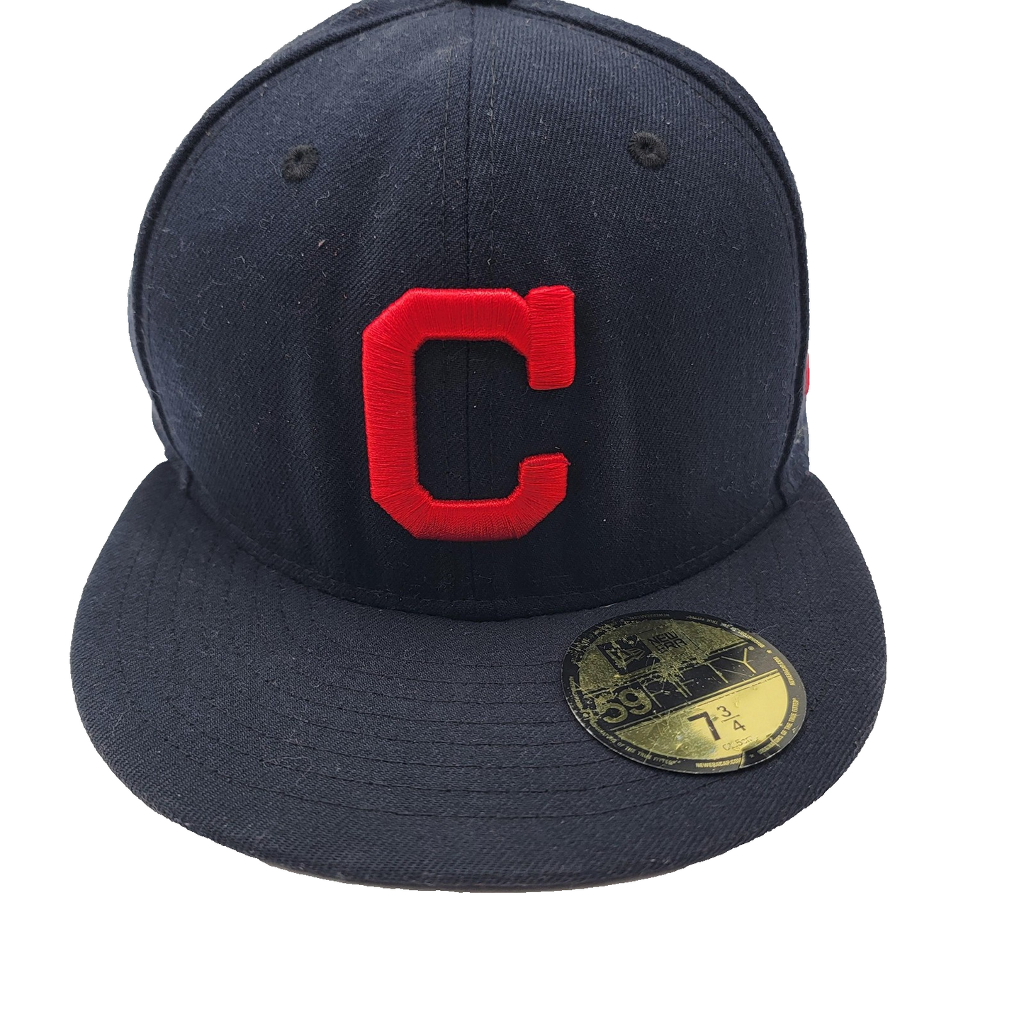 Cleveland Guardians Hat Cap Fitted Mens 7 3/4 Navy Red MLB Baseball New Era0