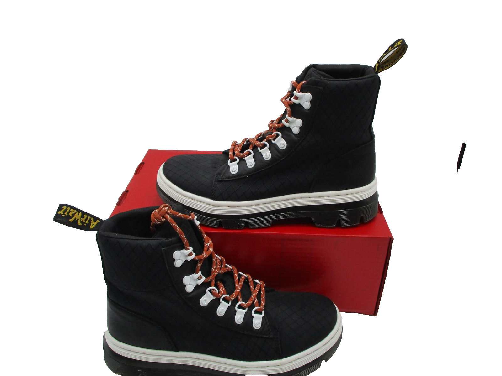 Dr. Martens Combs Ripstop Boots Women's Size 8 Black/White Lace Up AirWair 1F51