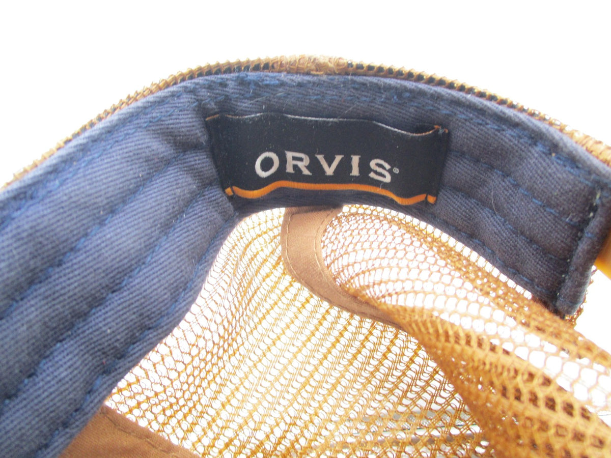 Orvis Hat Cap Snap Back Mens One Size Gray Brown Trucker Mesh Tackle Patch9