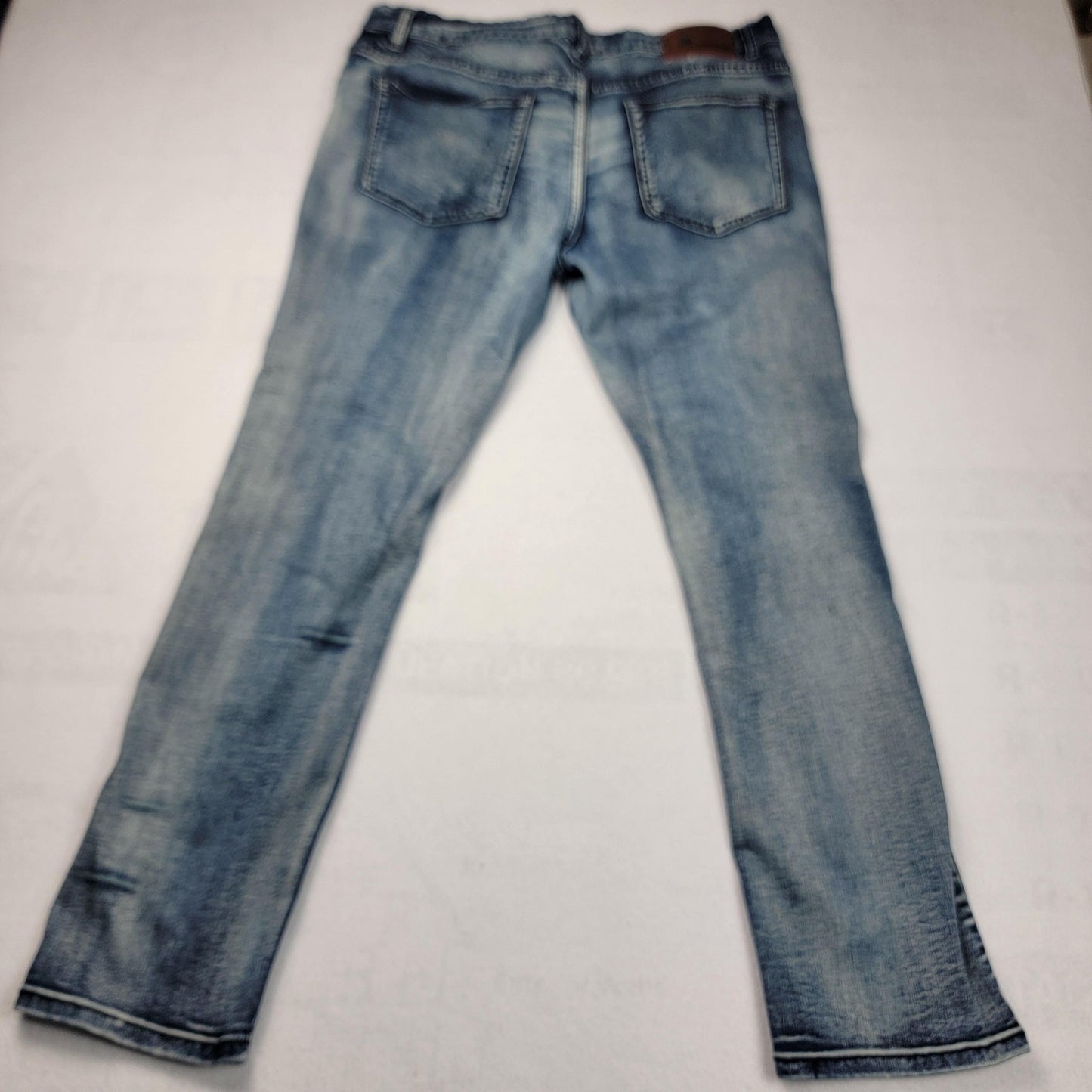 Argonaut Jeans Mens 42x32 Light Wash Ultra Slim Distressed Denim Pants