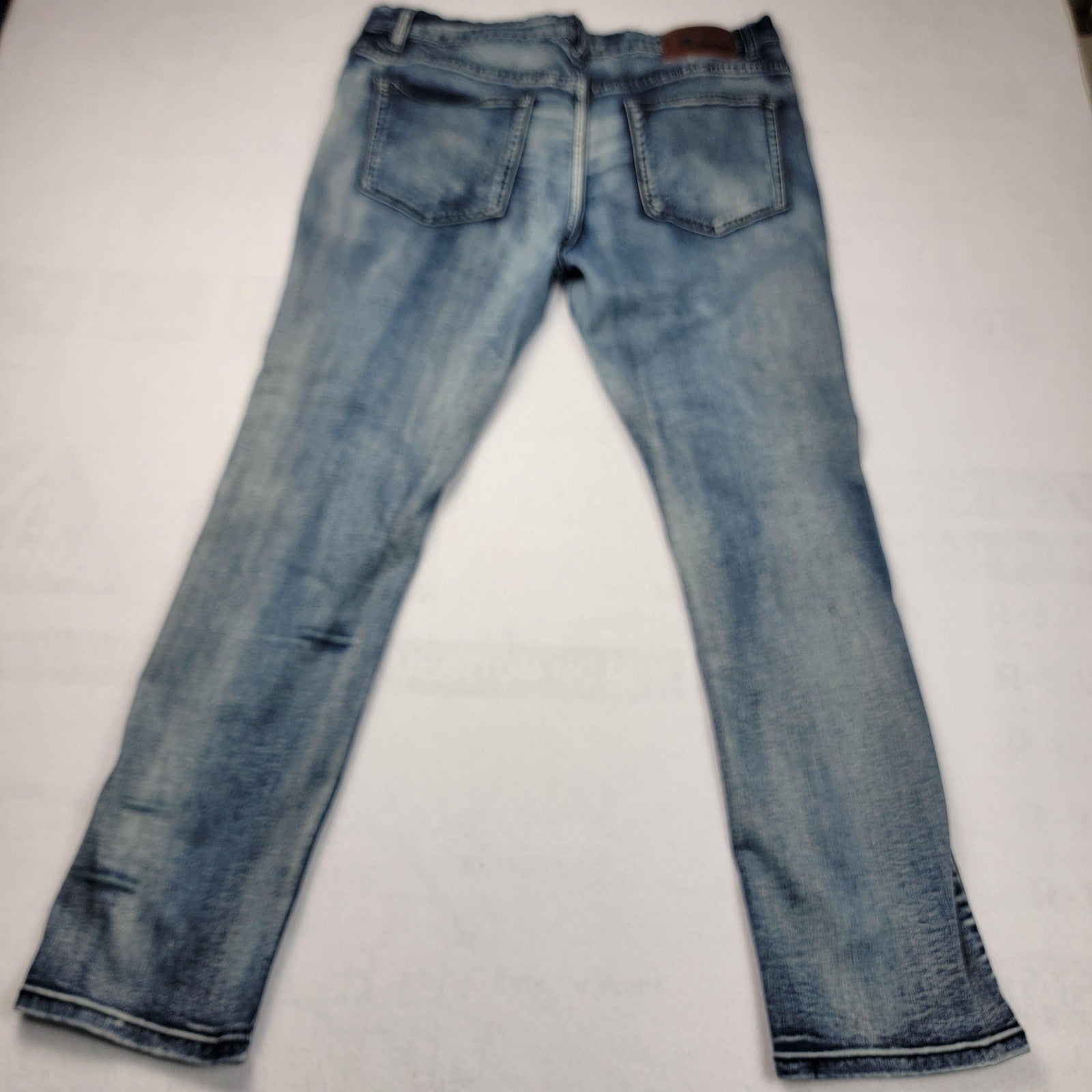 Argonaut Jeans Mens 42x32 Light Wash Ultra Slim Distressed Denim Pants