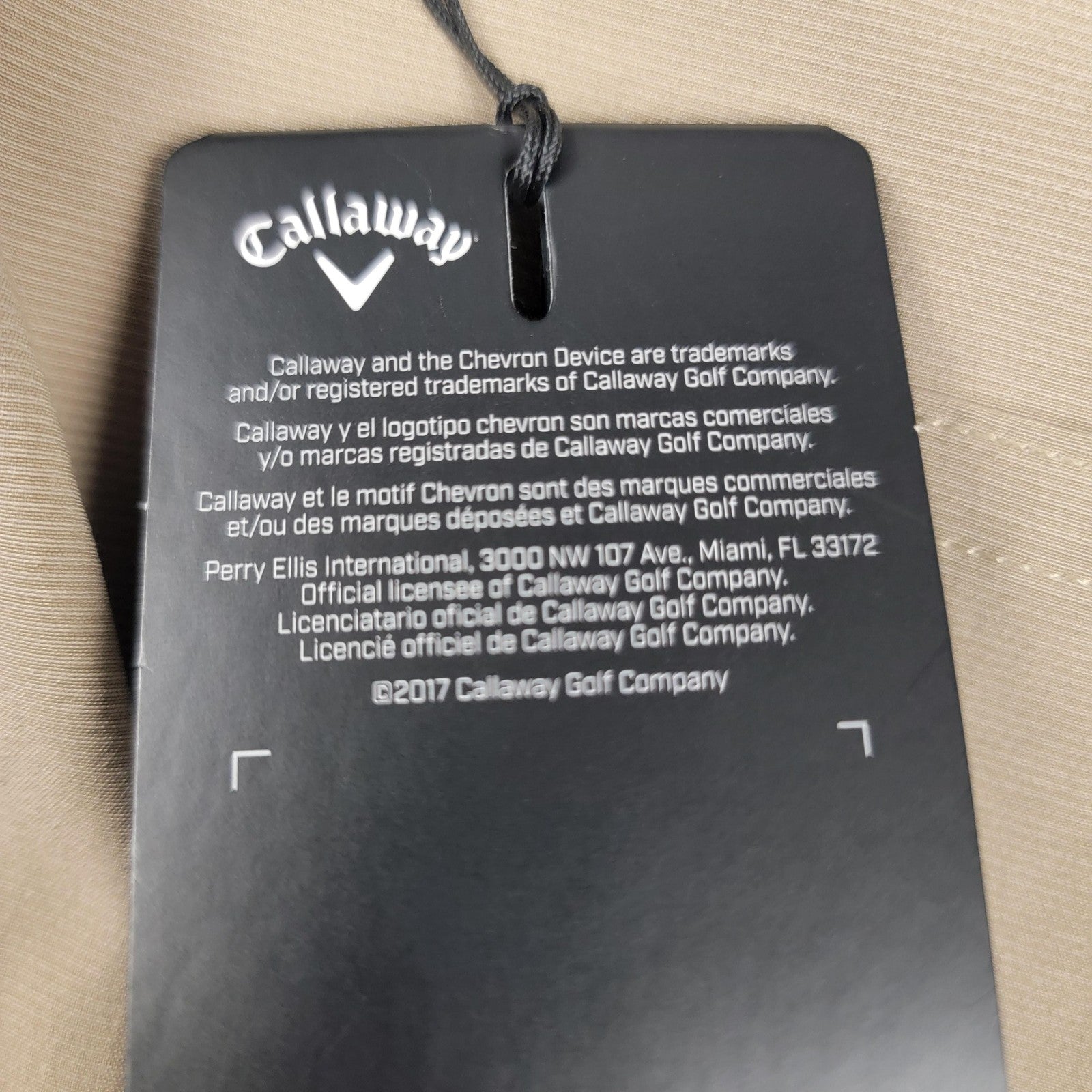 Callaway Pants Men 46x34 Khaki Golf OptiDri Stretch Lightweight Performance 98912