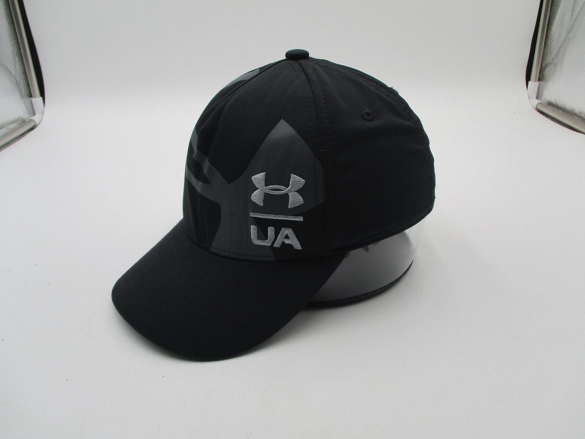 Under Armour Hat Cap Baseball Fitted Boys Medium Black UA Logo Stretch4