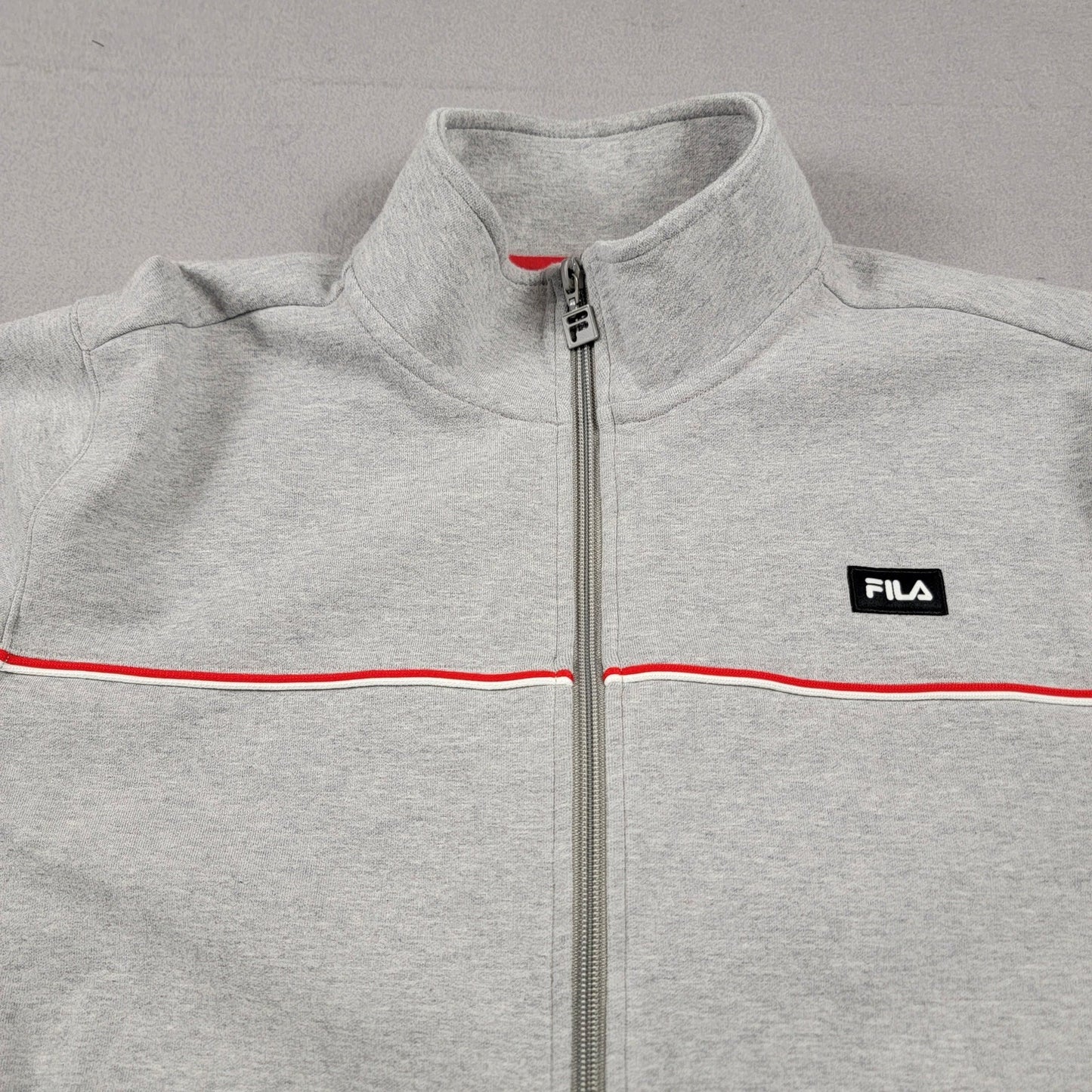 Fila Mens Zip Up Jacket Sz L Gray
