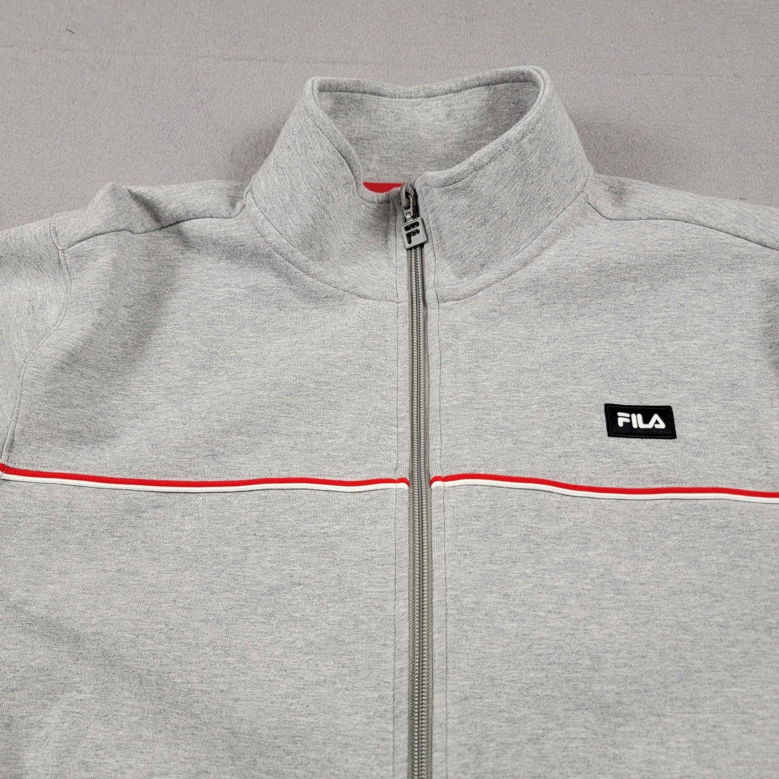 Fila Mens Zip Up Jacket Sz L Gray