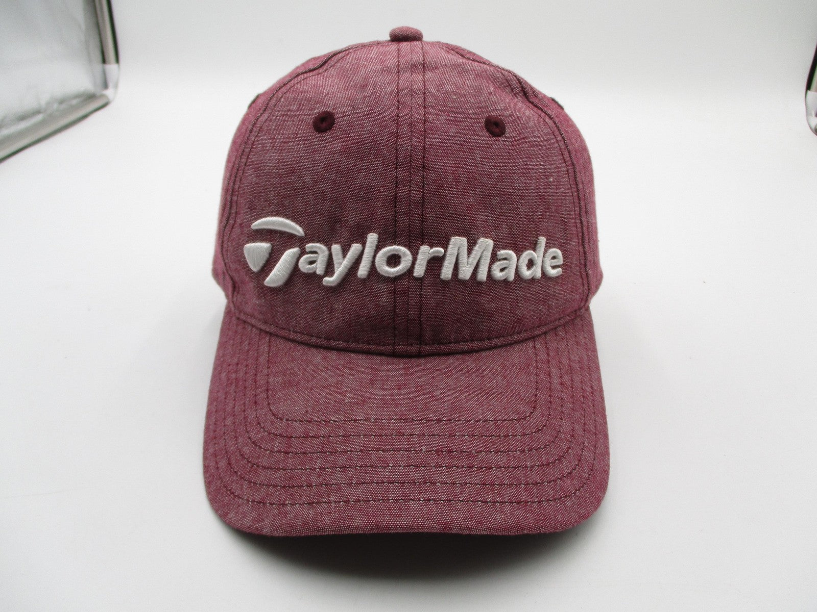 TaylorMade Hat Cap Strap Back Mens One Size Red Lightweight Golf Embroidered0
