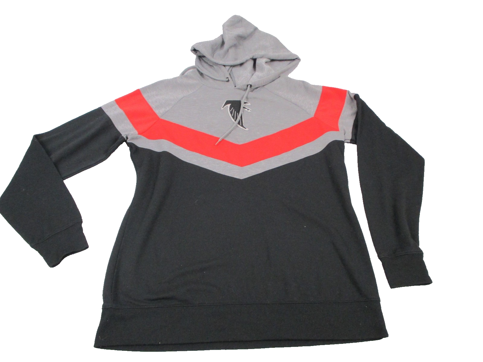 Atlanta Falcons Sweatshirt Womens Medium Gray Black NFL Football Hoodie Pullover0