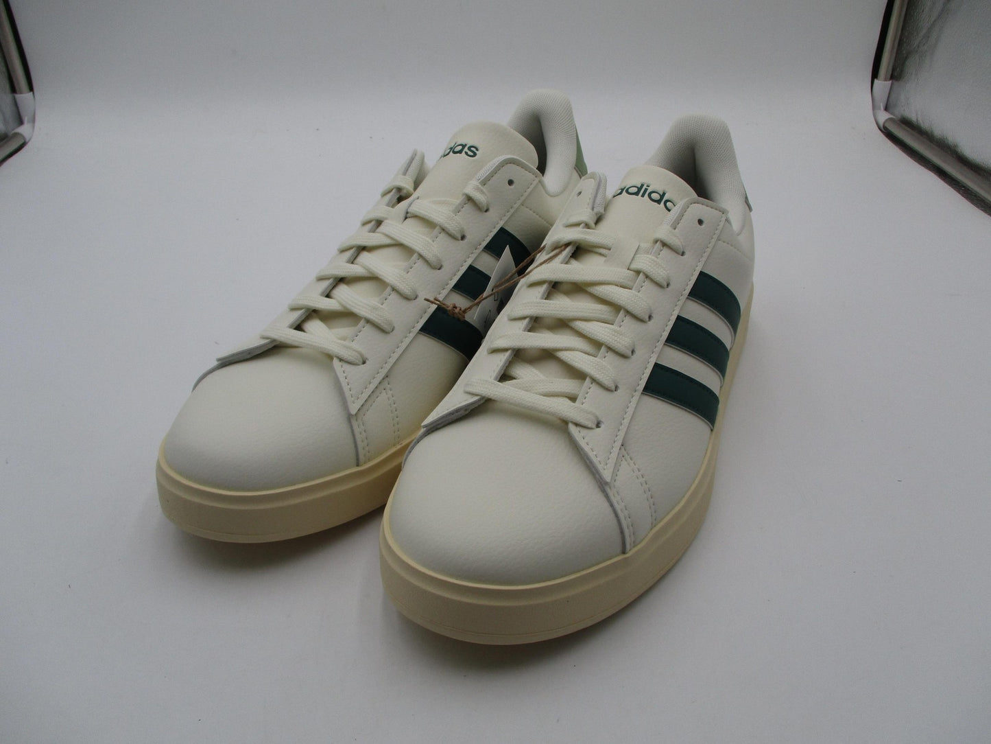 Adidas Grand Court 2.0 Shoes Mens Size 11.5 White Green Sneakers JS17360