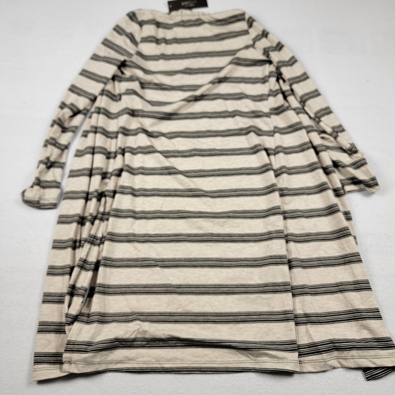 Love Ryan Los Angeles Striped Long Open Front Cardigan Sweater Coatigan M 840/414