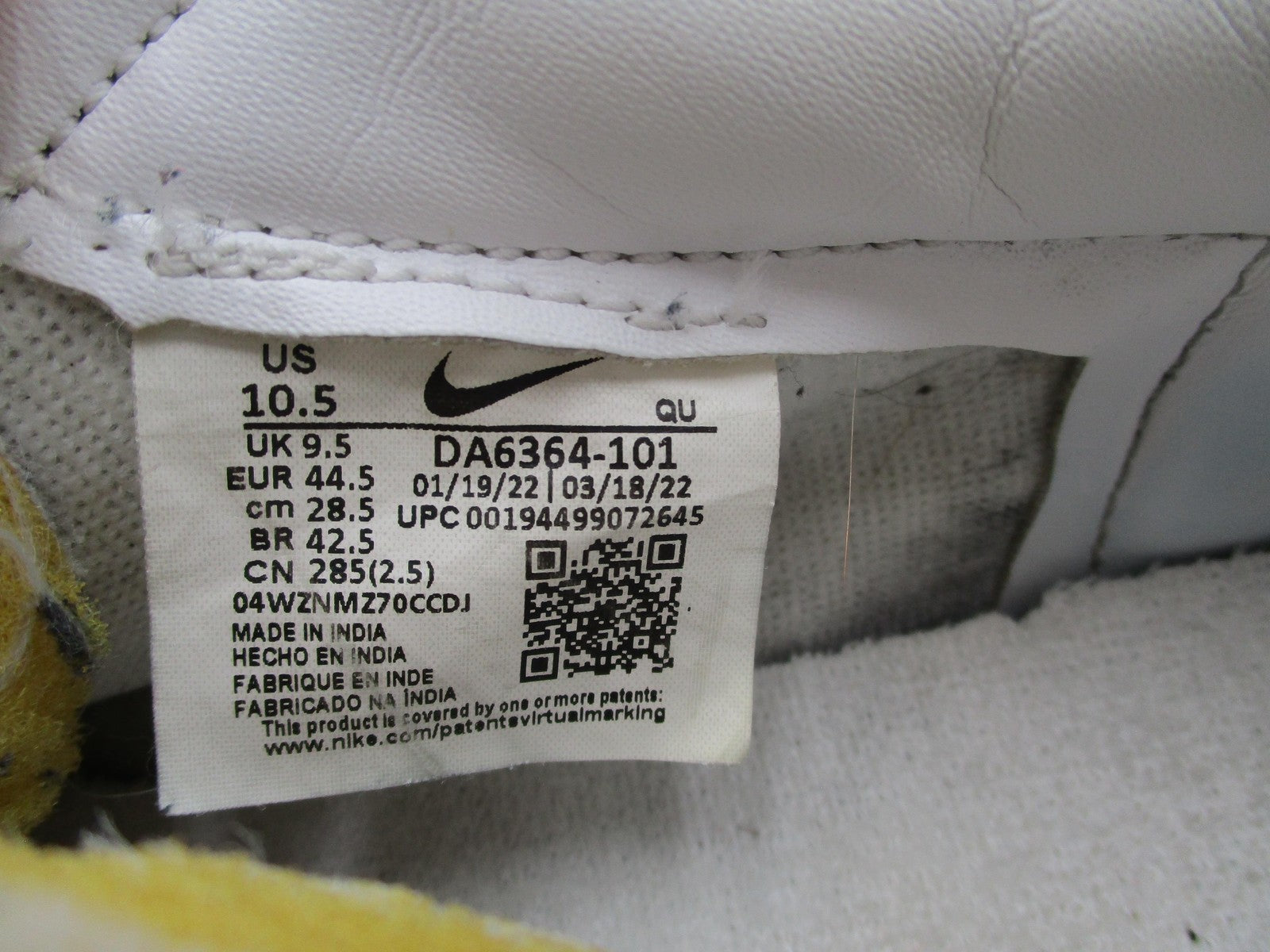 Nike Blazer Low '77 Shoes Mens Size 10.5 White Black Leather Sneakers DA6364-10115