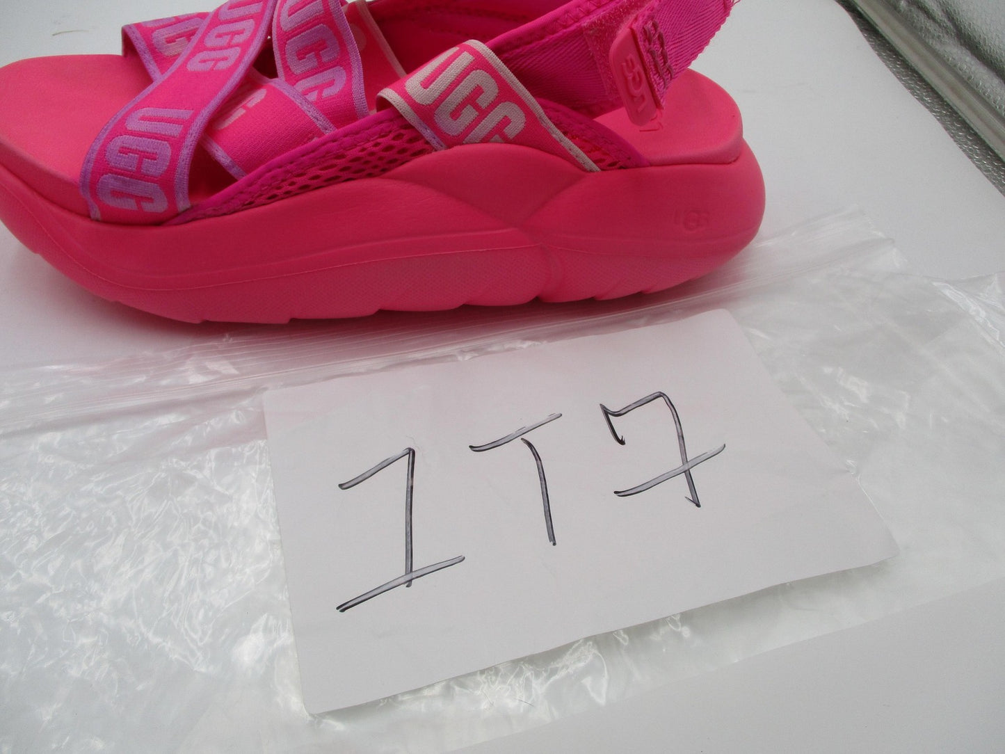UGG Shoes Womens Size 6 Pink Logo Strappy Platform Wedge Sport Sandals 111009011