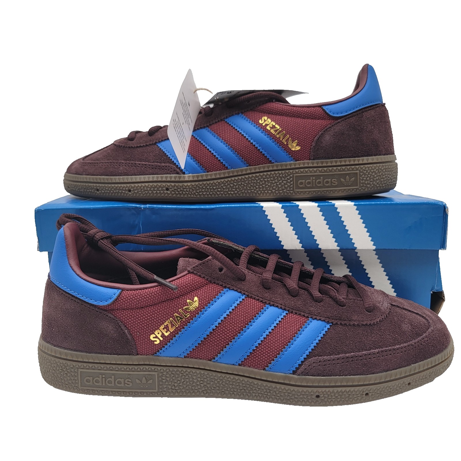 Adidas Handball Spezial Mens Shoes Size 9, Color: Burgundy/Royal Blue UF95300