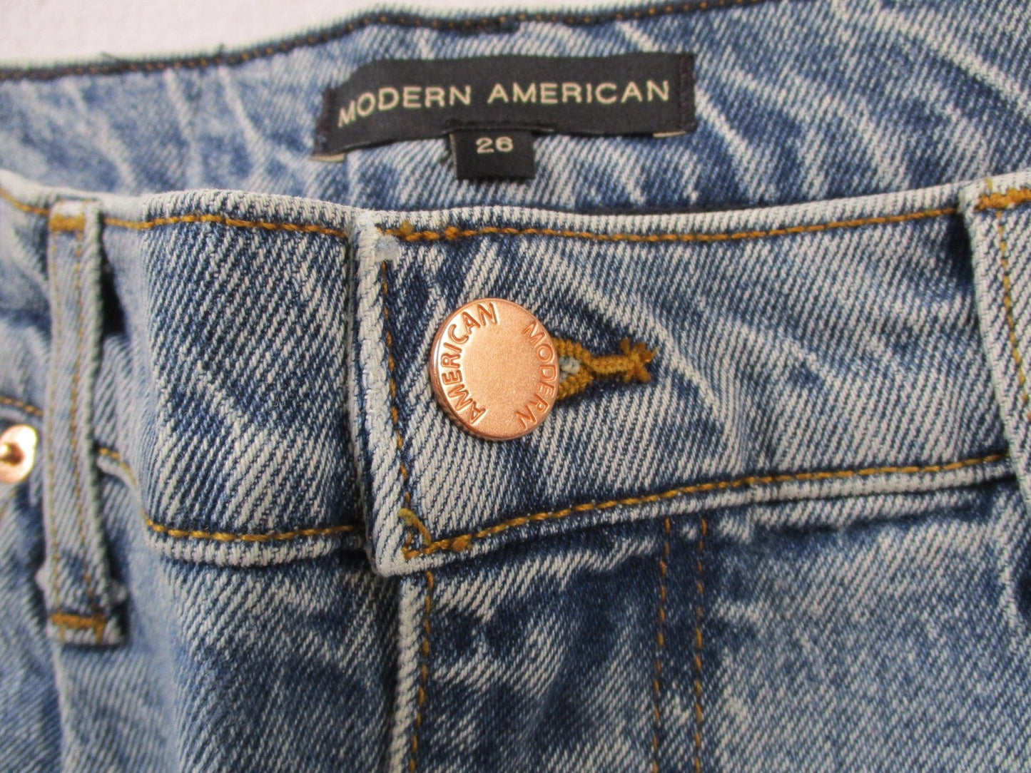 Modern American Topanga Jeans Womens 26 High Rise Wide Leg Crystal Blue 14693