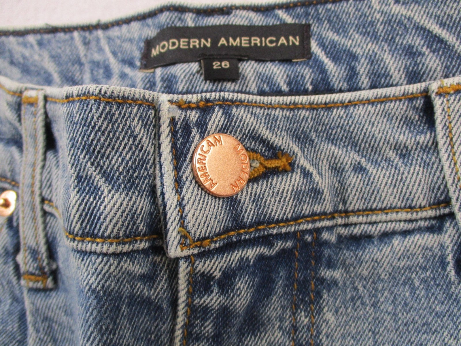 Modern American Topanga Jeans Womens 26 High Rise Wide Leg Crystal Blue 14693