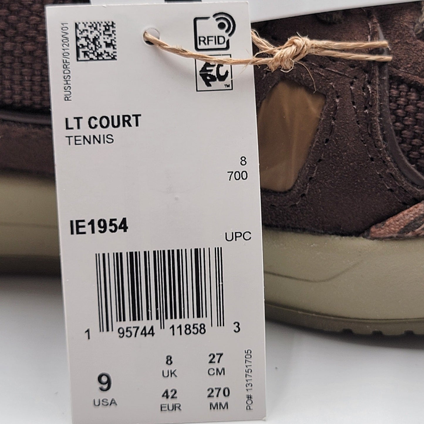 Reebok Mens LT Court 'Recreational Activities' Sz 9 Brown IE19547