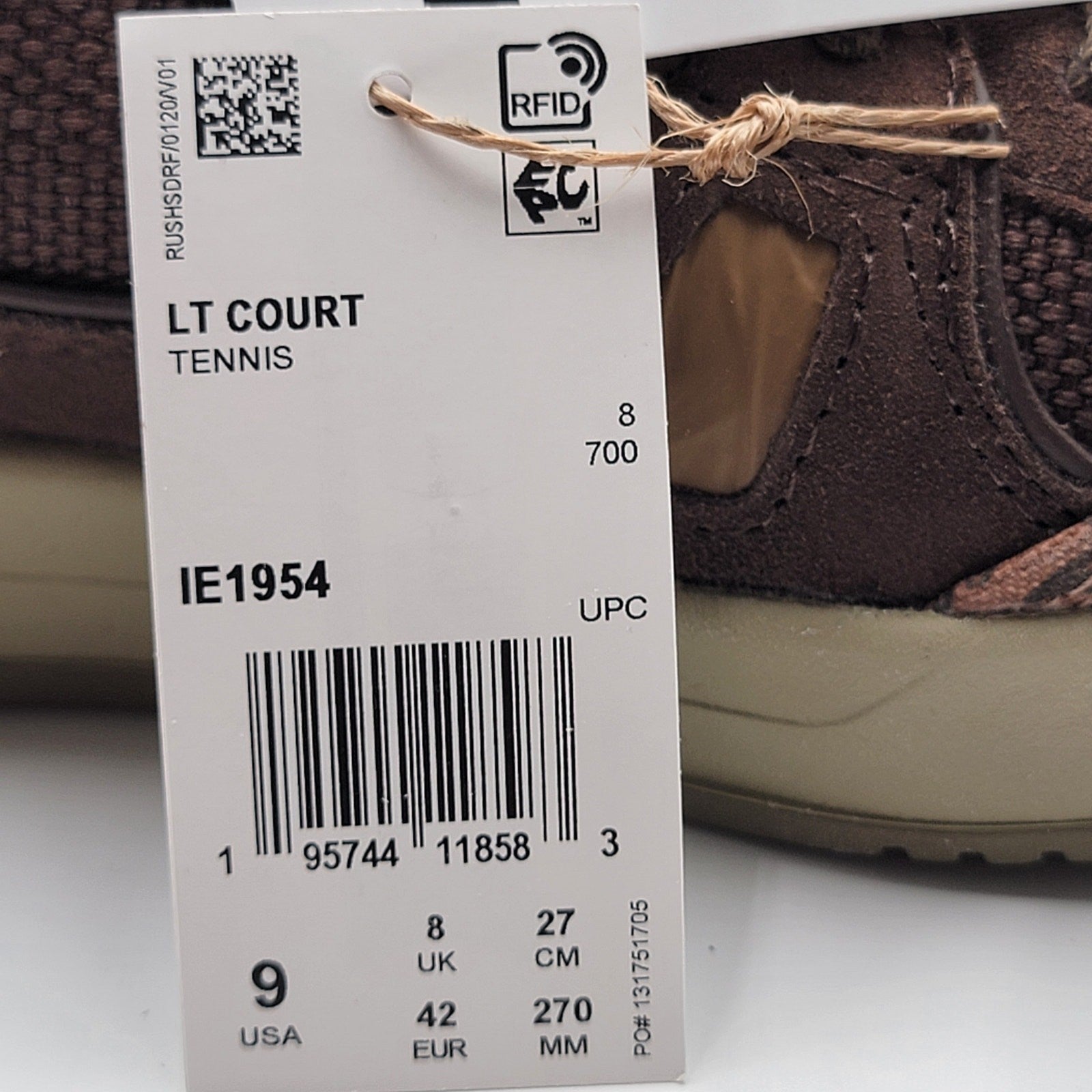 Reebok Mens LT Court 'Recreational Activities' Sz 9 Brown IE19547