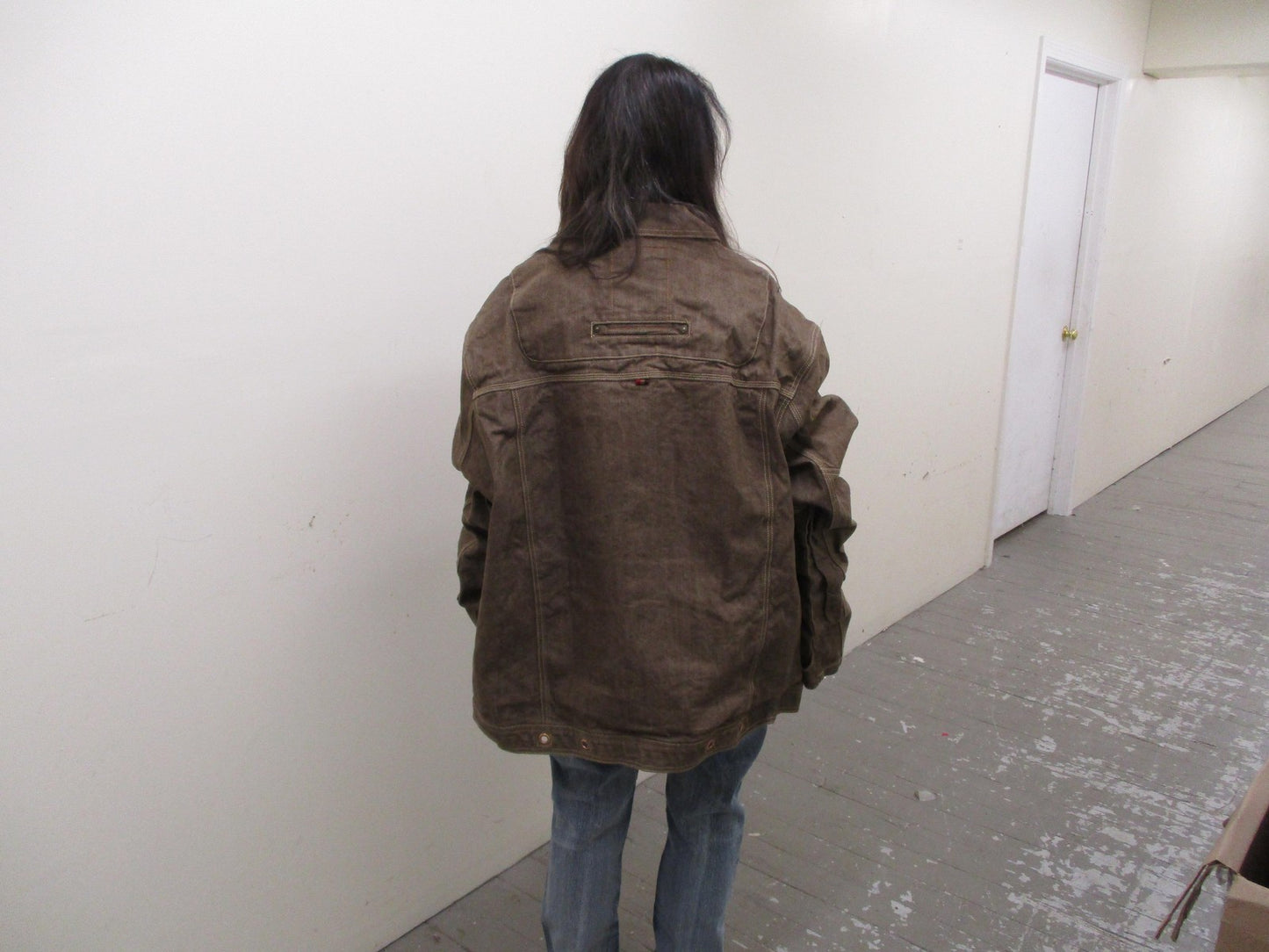 Parish Jacket Mens 4XL Brown Cotton Denim Military Workwear Snap Front Outdoor11