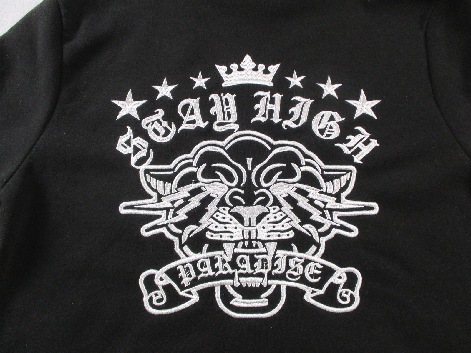 Rebel Minds Hoodie Mens XL Black Pullover Fleece Sweatshirt Stay High Paradise13