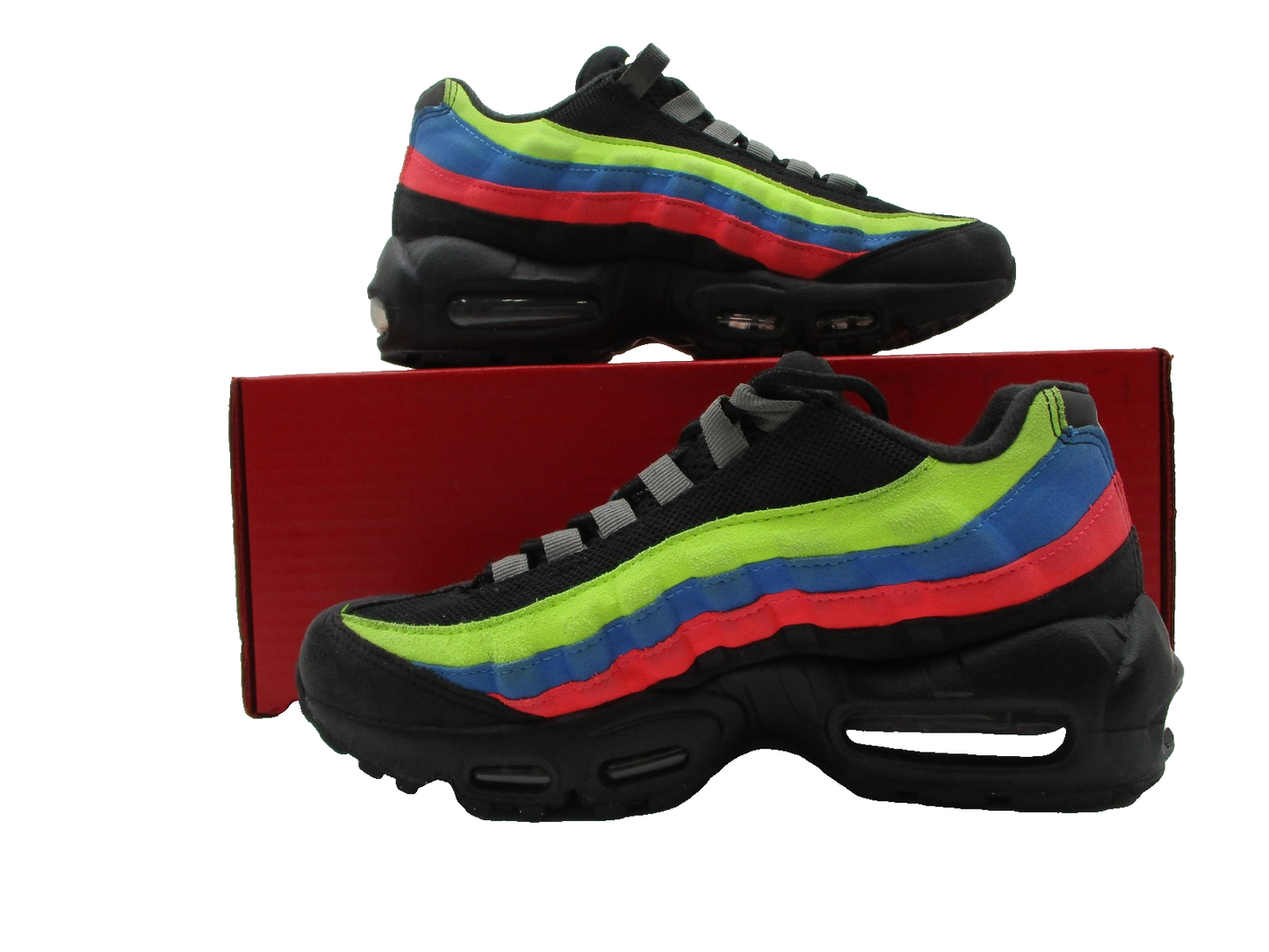 Nike Air Max 95 Shoes Youth Size 5Y Black Volt Blue Red Green DZ5635001 1F92