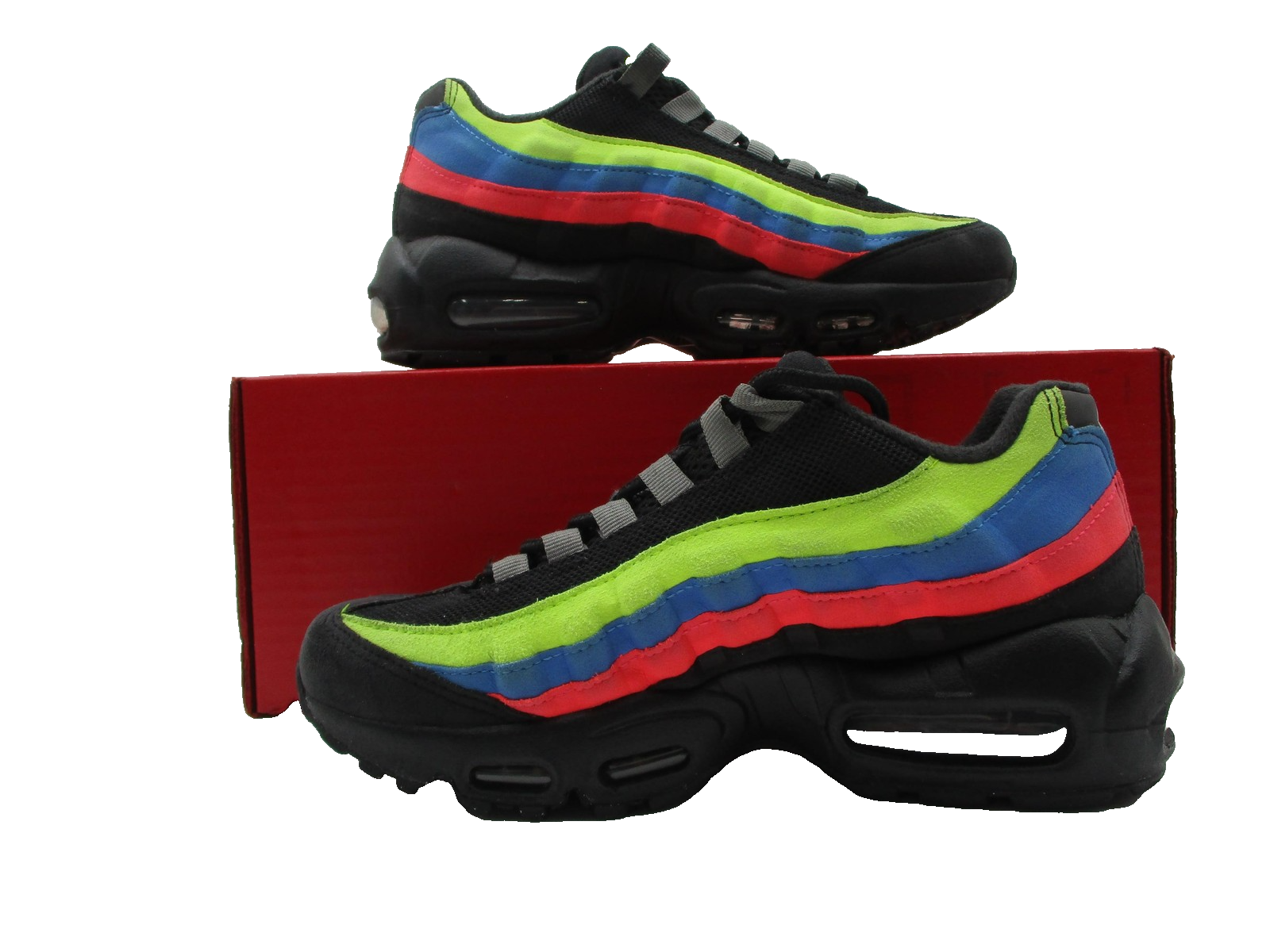 Nike Air Max 95 Shoes Youth Size 5Y Black Volt Blue Red Green DZ5635001 1F92