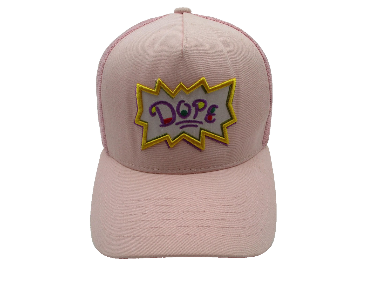 Mu:ka Dope Hat Cap Snap Back Pink Mesh Trucker Embroidered Comic One Size Mens0