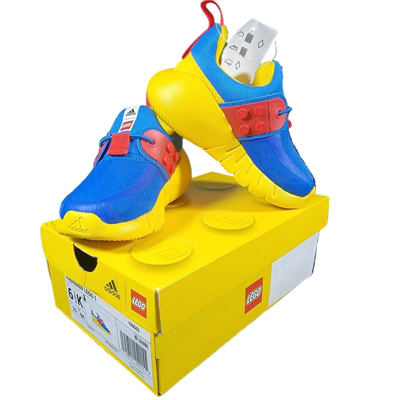 Adidas LEGO x RapidaZen J 'Shock Blue Equipment Yellow' Size 6.5k FX95630